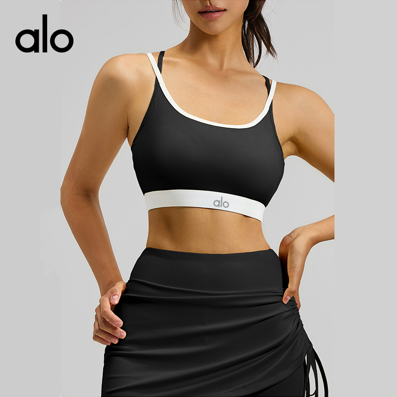 ALOYOGA 💰78💎支持一件代发
aloyoga 撞色交叉美背运动文胸高强度固定杯瑜伽背心
【品牌】AlO
【款号】JYMN190
【面料】聚酯纤维/氨纶
【颜色】昌荣紫，阳光黄，星耀黑
【尺码】S，M，L，XL，2XL
 专柜同款品质，厂家直销，货源充足，售后保障