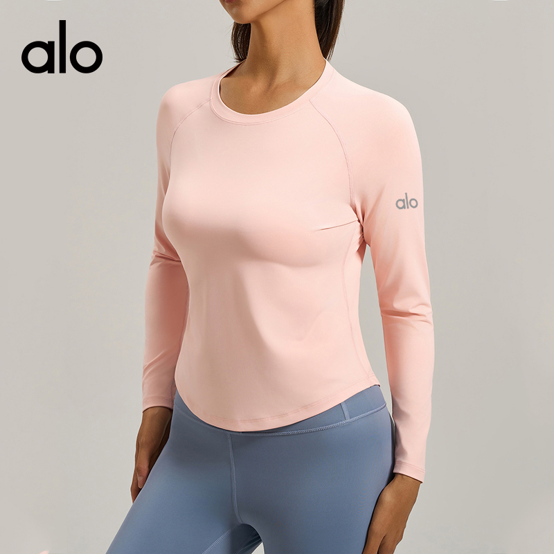 ALOYOGA 💰78💎支持一件代发
aloyoga 宽松后背网纱运动长袖T恤跑步透气瑜伽健身服
【品牌】AlO
【款号】JYWC024
【面料】聚酯纤维/氨纶
【颜色】白色，云水蓝，浅粉色，浅豆绿，灰樱粉
【尺码】S，M，L，XL，2XL
 专柜同款品质，厂家直销，货源充足，售后保障