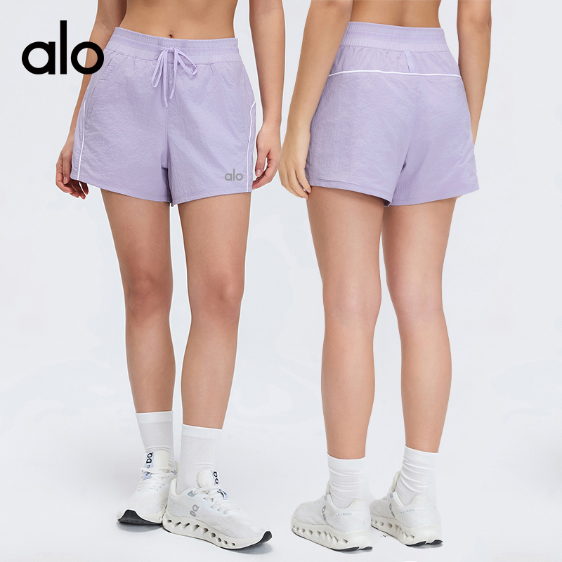 Alo shorts training lavender and gray yoga