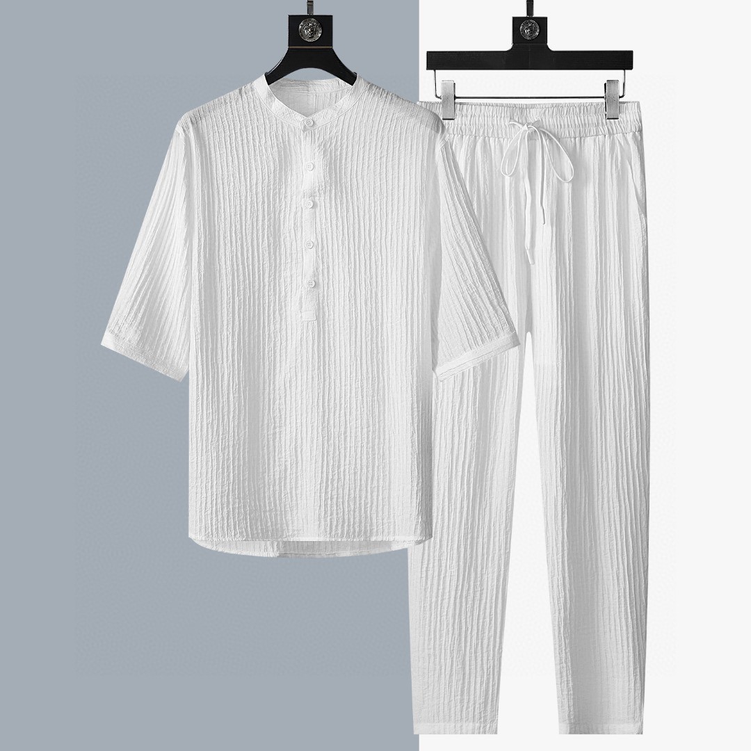 NO:142902,A*ni AR*** 2025 summer retro Chinese style small round neck short-sleeved casual set A very beautiful set Breathable and refreshing fabric~ Light and elastic Good fabric·Good style·Good details Combined with elastic fiber spandex fabric, breathable, soft and comfortable, close-fitting without burden, carefully selected, ingenious and complex craftsmanship, soft and flowing, unique touch, breathable and moisture-absorbing, simple and elegant luster, very easy to wear, very skin-friendly How can you lose it in summer suit? Number M-4XL, T-shirt, alexander wang19860909阿*尼 AR***** 2025夏季复古中国风小圆领短袖休闲套装 非常好看的一款套装 透气清爽面料~轻薄有弹性 好面料·好版型·好细节 结合弹性纤维氨纶的面料, 透气柔软舒适, 贴身穿着无负担,经过精心挑选,匠心复杂工艺, 柔软飘逸、触感独特、透气吸湿、素雅光泽, 非常的好穿,非常的亲肤 夏季套装怎么能少它呢 码数M-4XL,,T-shirt,alexander wang,Men's clothing