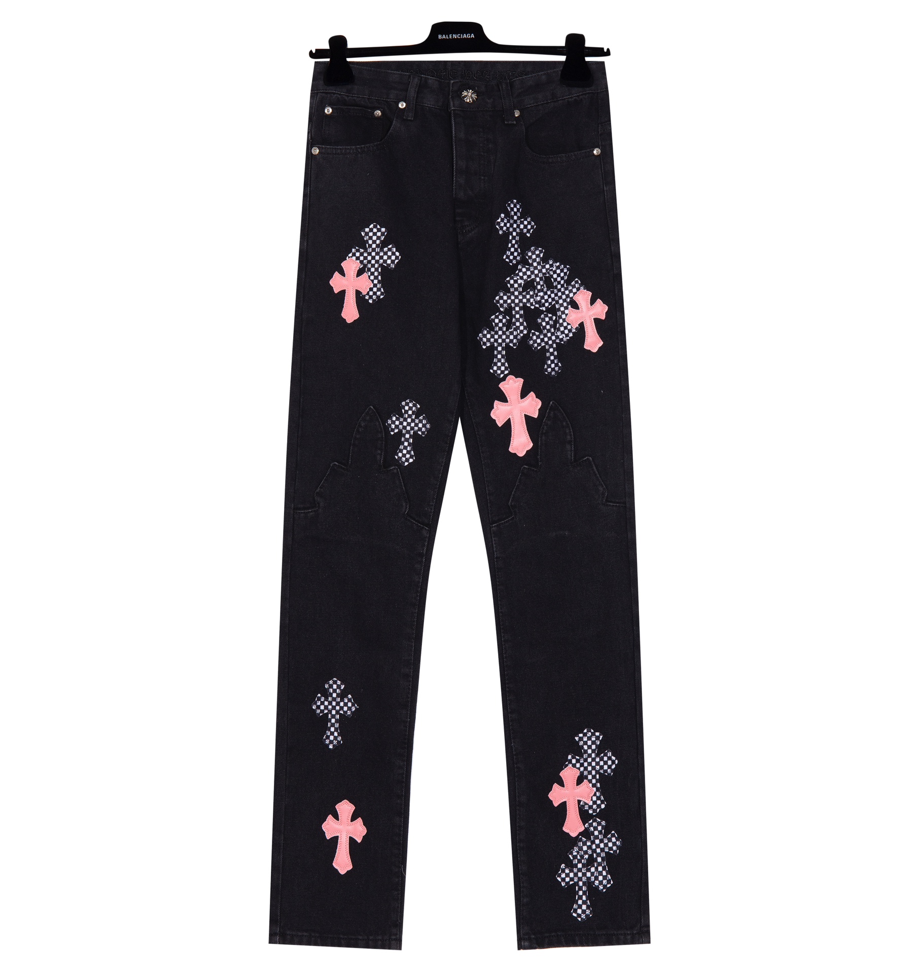 Chrome Hearts AAAAA+
 Clothing Jeans Pants & Trousers Black Pink Unisex Canvas