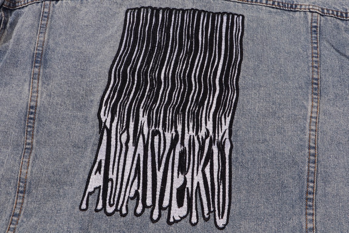 High-End AJAYEKU Letter Embroidered Waterfall Jacket in Blue – Japanese Imports, Vintage Look - 图片 6