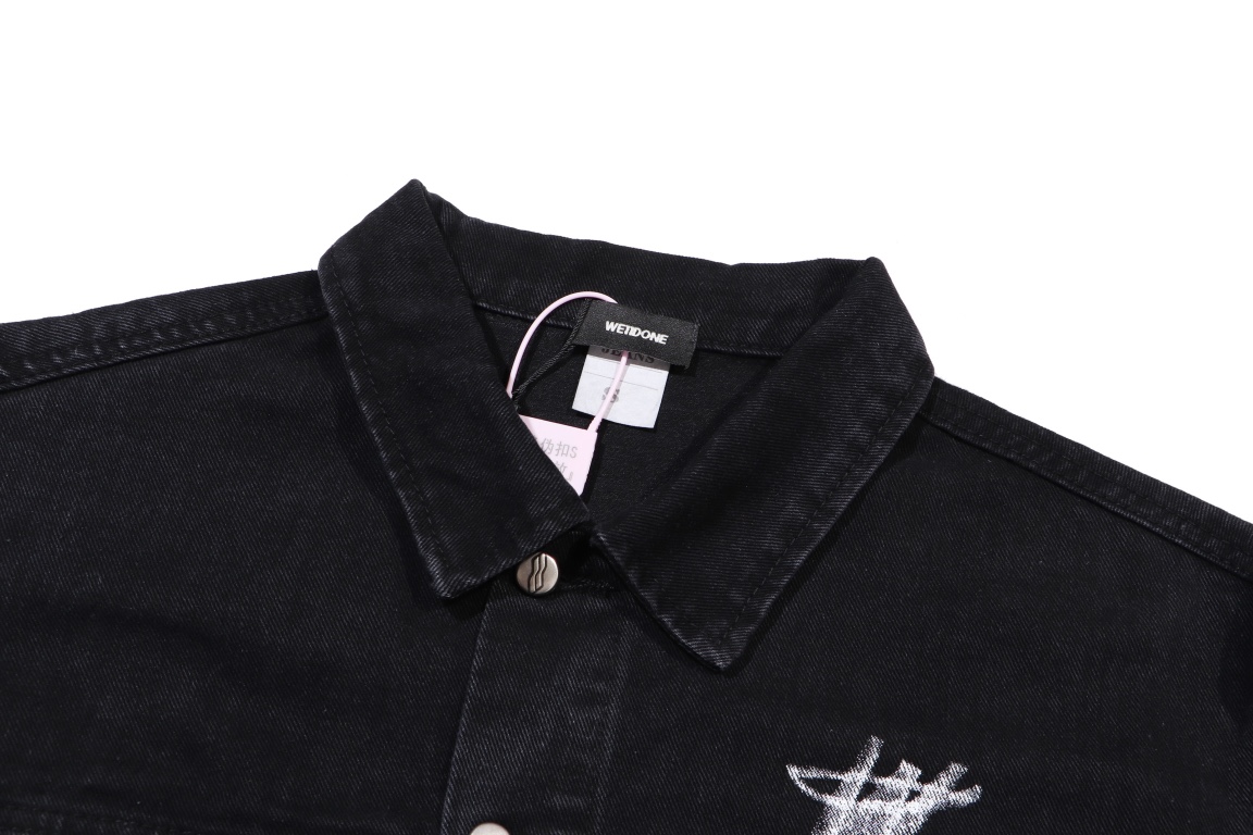 We11done High-End Cowboy Coats with Stamped Zipper Detail [Black, Sizes 46-52] - 图片 3