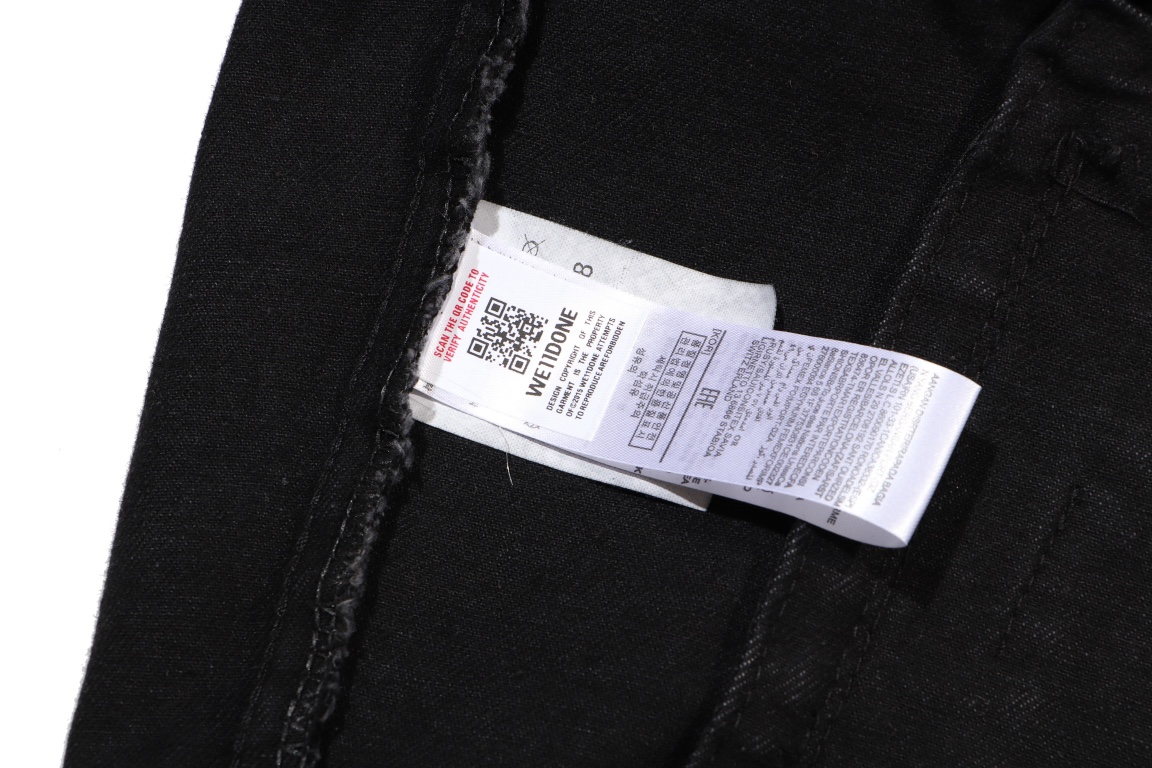 We11done High-End Cowboy Coats with Stamped Zipper Detail [Black, Sizes 46-52] - 图片 6