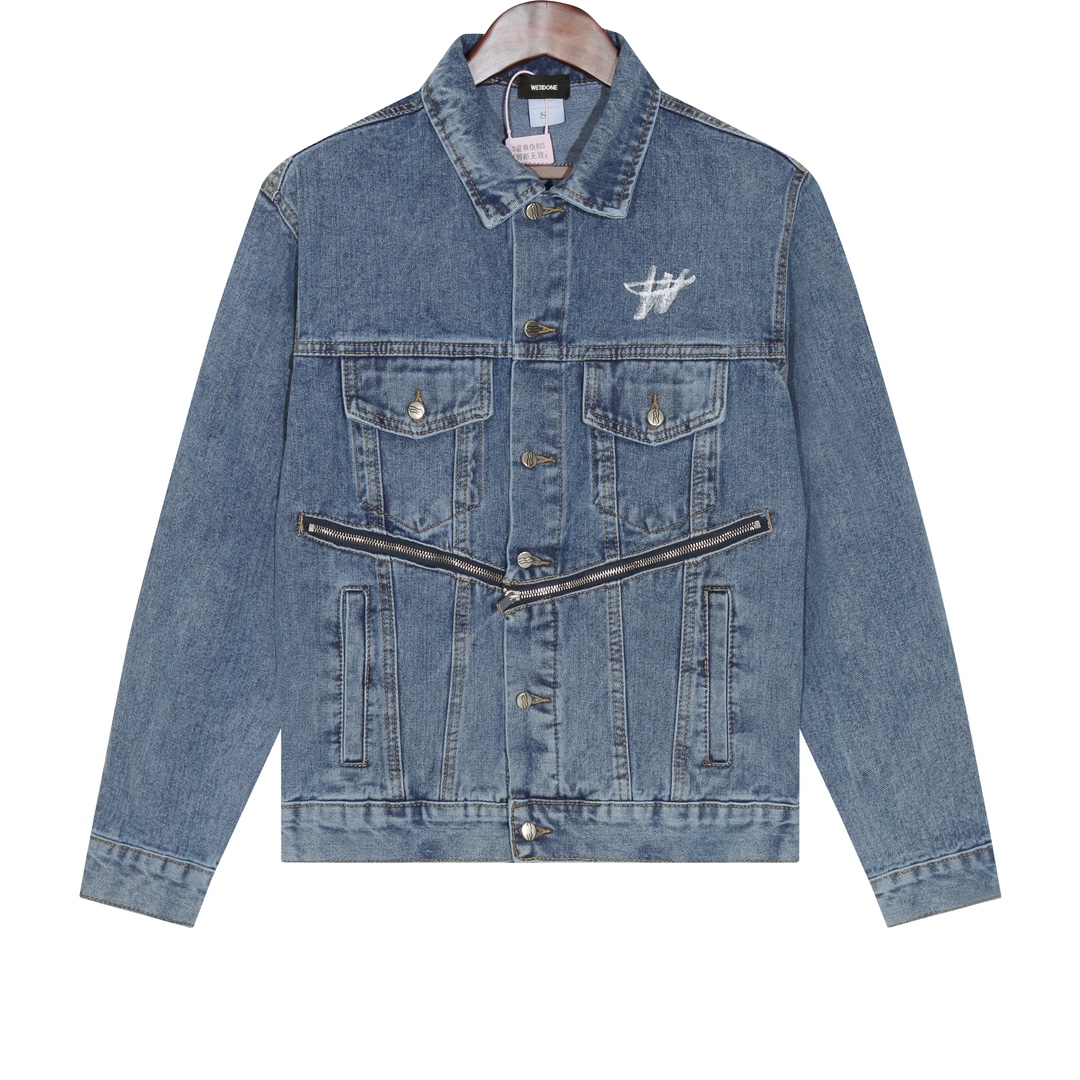 We11done High-End Cowboy Coats with Stamped Zipper: Ultra-Simplistic Design and High-Quality Hardware