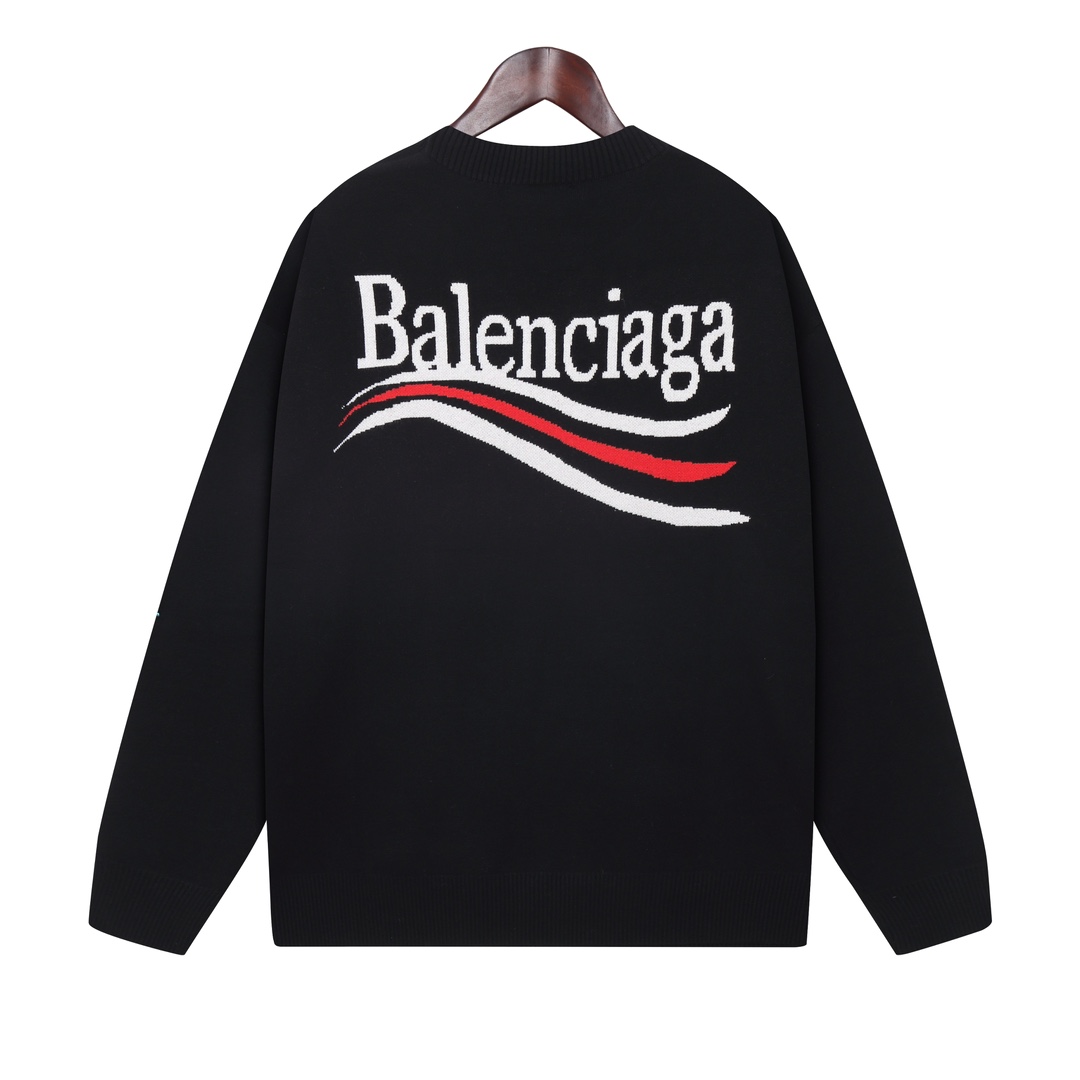 【上新】巴黎｜Balenciaga 可乐经典字母针织圆领毛衣