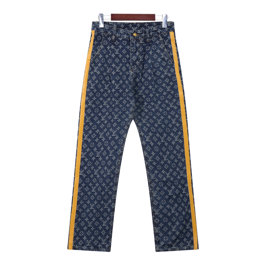 P130 [Día siguiente] LOUIS VUITTON 丨 Louis Vuitton 25SS serie de principios de primavera jeans con tiras de cuero later…