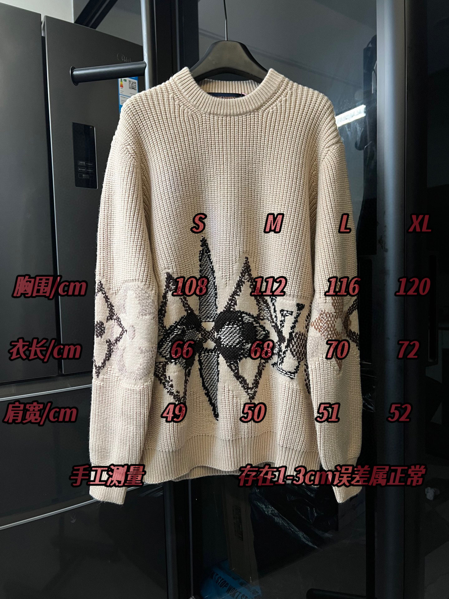 #TABLA DE TAMAÑO LOUIS VUITTON/Louis 26SS Suéter grueso con cuello redondo en intarsia de la serie de esquí de otoño e …