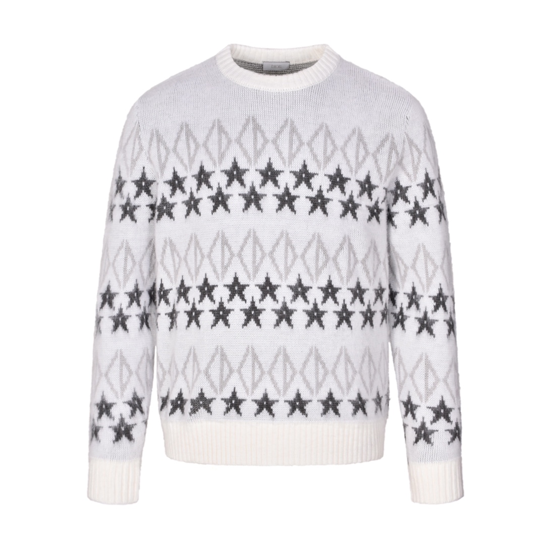 (Sitio web oficial calidad del pedido original 1: 1) CD 23FW Star Wool Sweater comprado originalmente por 12,000, serie…