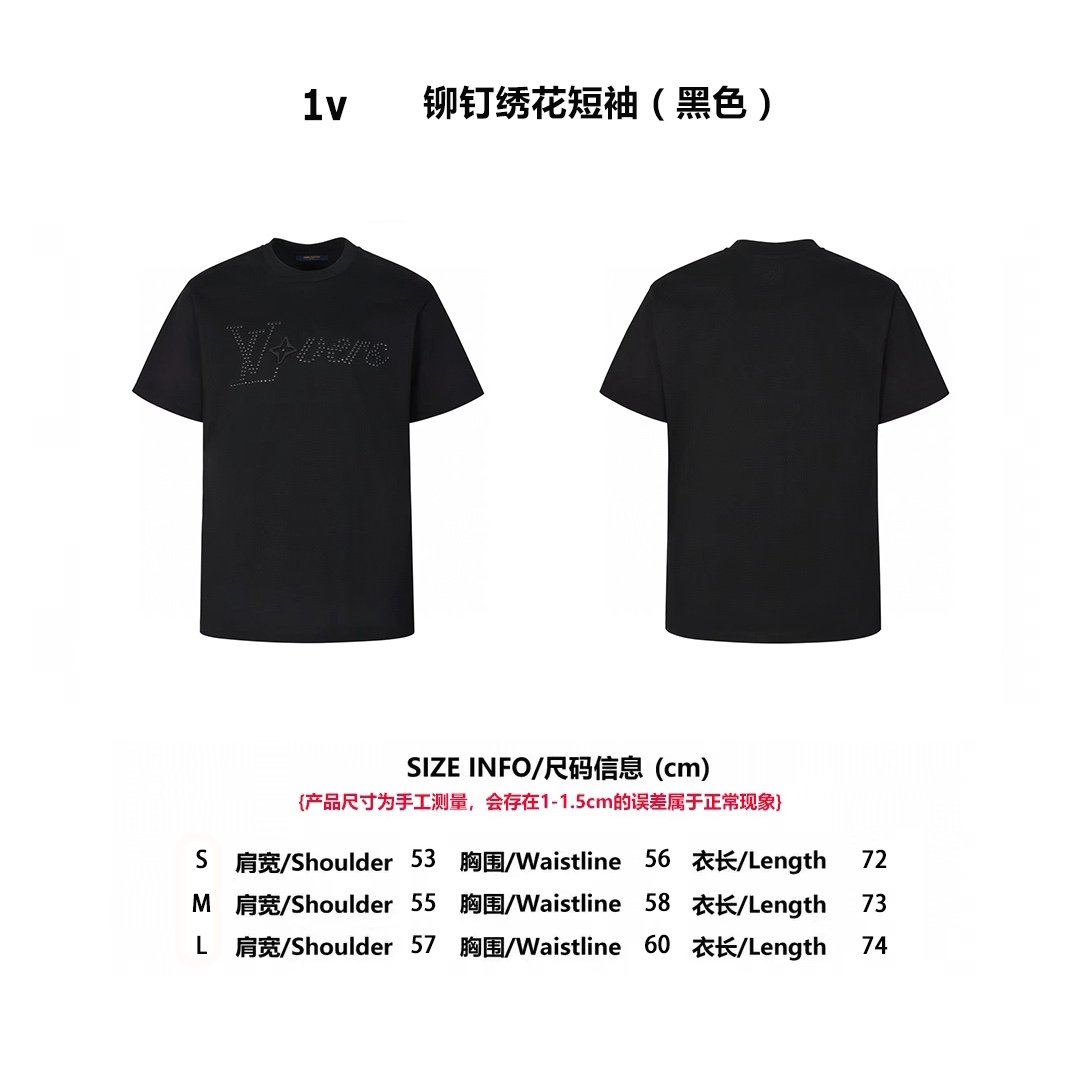 1v 铆钉绣花短袖 尺码参考 P85