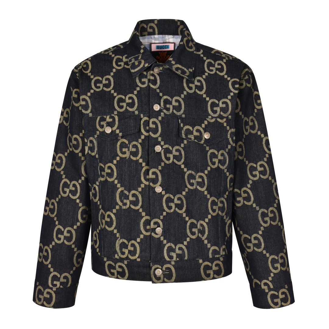 (Calidad original 1:1 de la web oficial) Chaqueta vaquera con estampado integral jacquard Guc 22FW. Comprada original p…