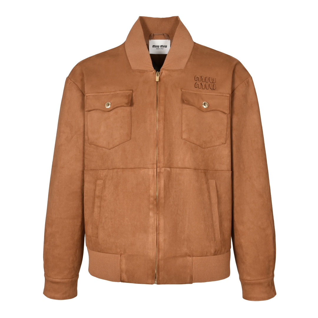 (calidad original 1:1 de la web oficial) Miumiu 24FW chaqueta de gamuza con logotipo Comprada originalmente por 27.800,…