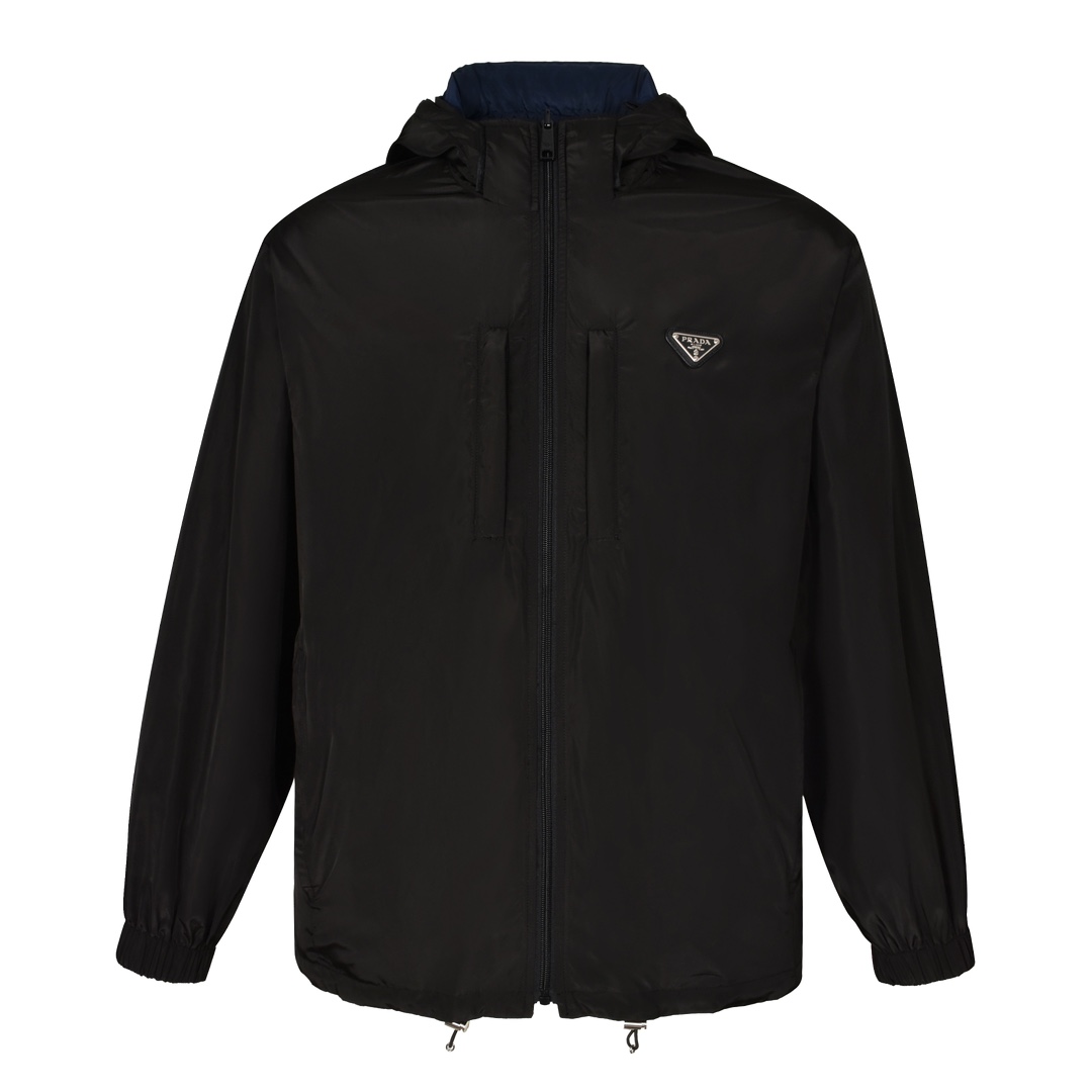 (Sitio web oficial Calidad del pedido original 1: 1) La chaqueta con logo de nailon con bloques de color de doble cara …