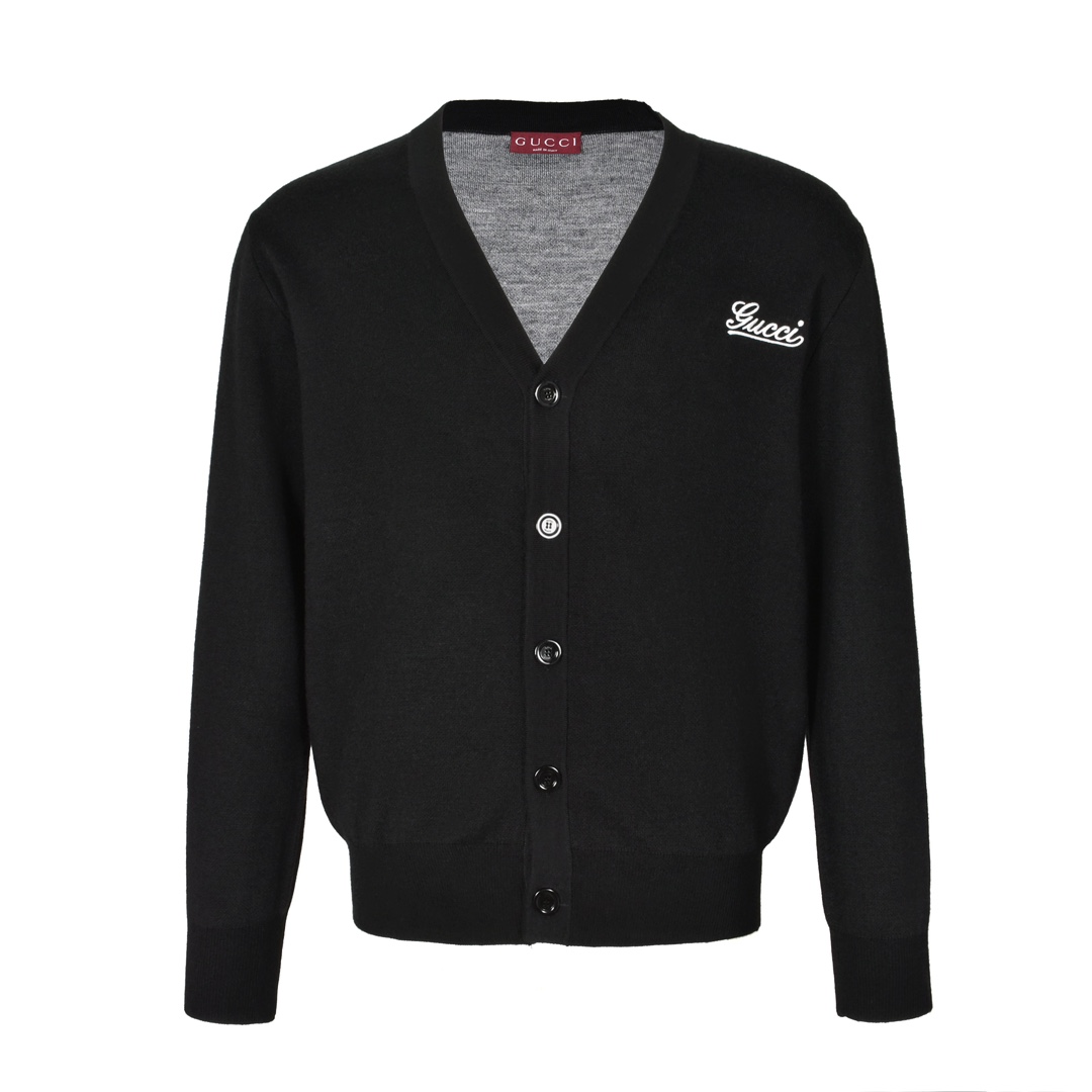 (Calidad original 1:1 de la web oficial) Cárdigan de lana con bordado de firma Guc 24FW. Comprado original por 12,100. …