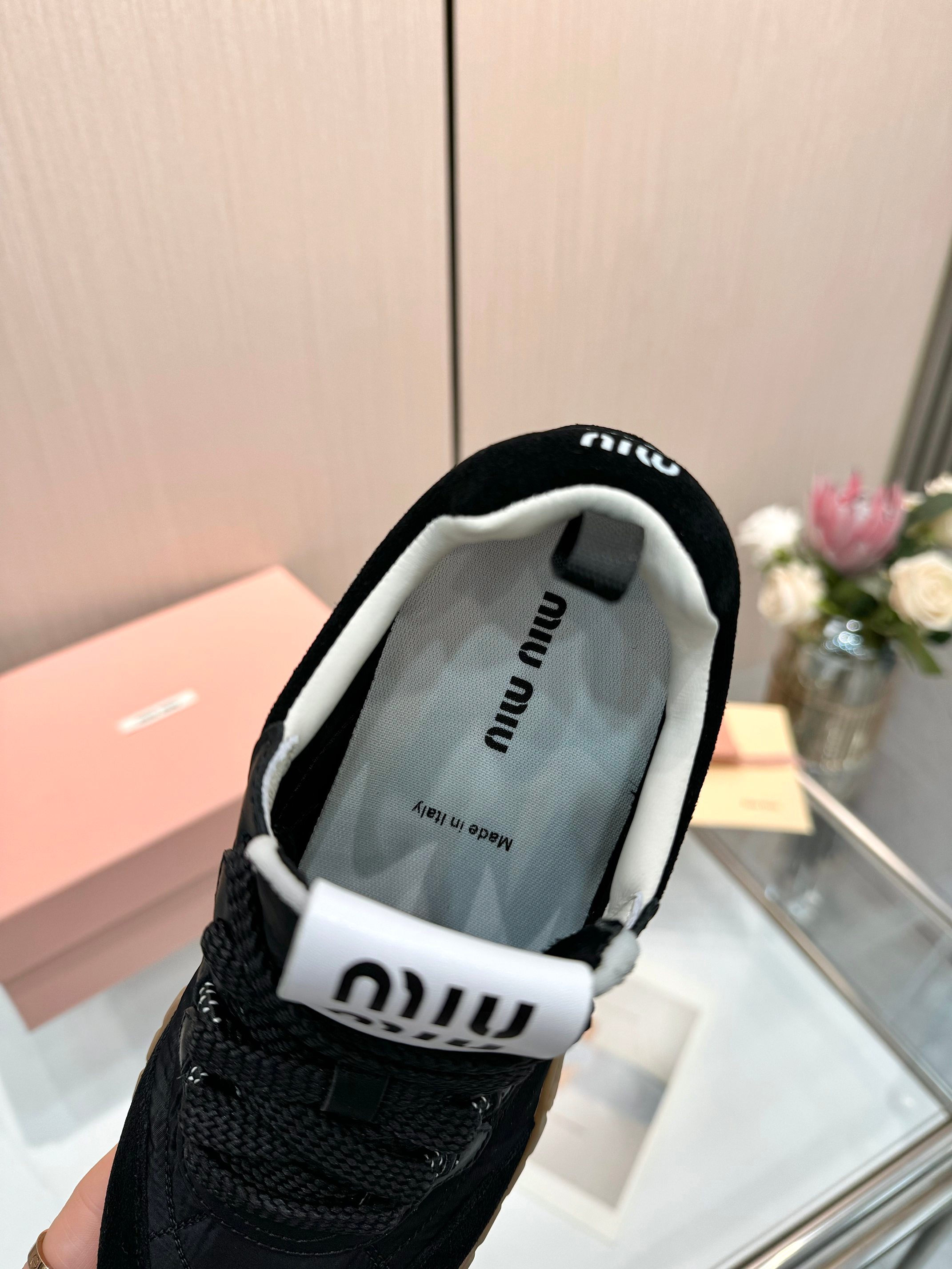 Miu Miu Women's Lace-Up Sneakers Black Lightweight Breathable Casual Shoes 6 a1741243995828 1671