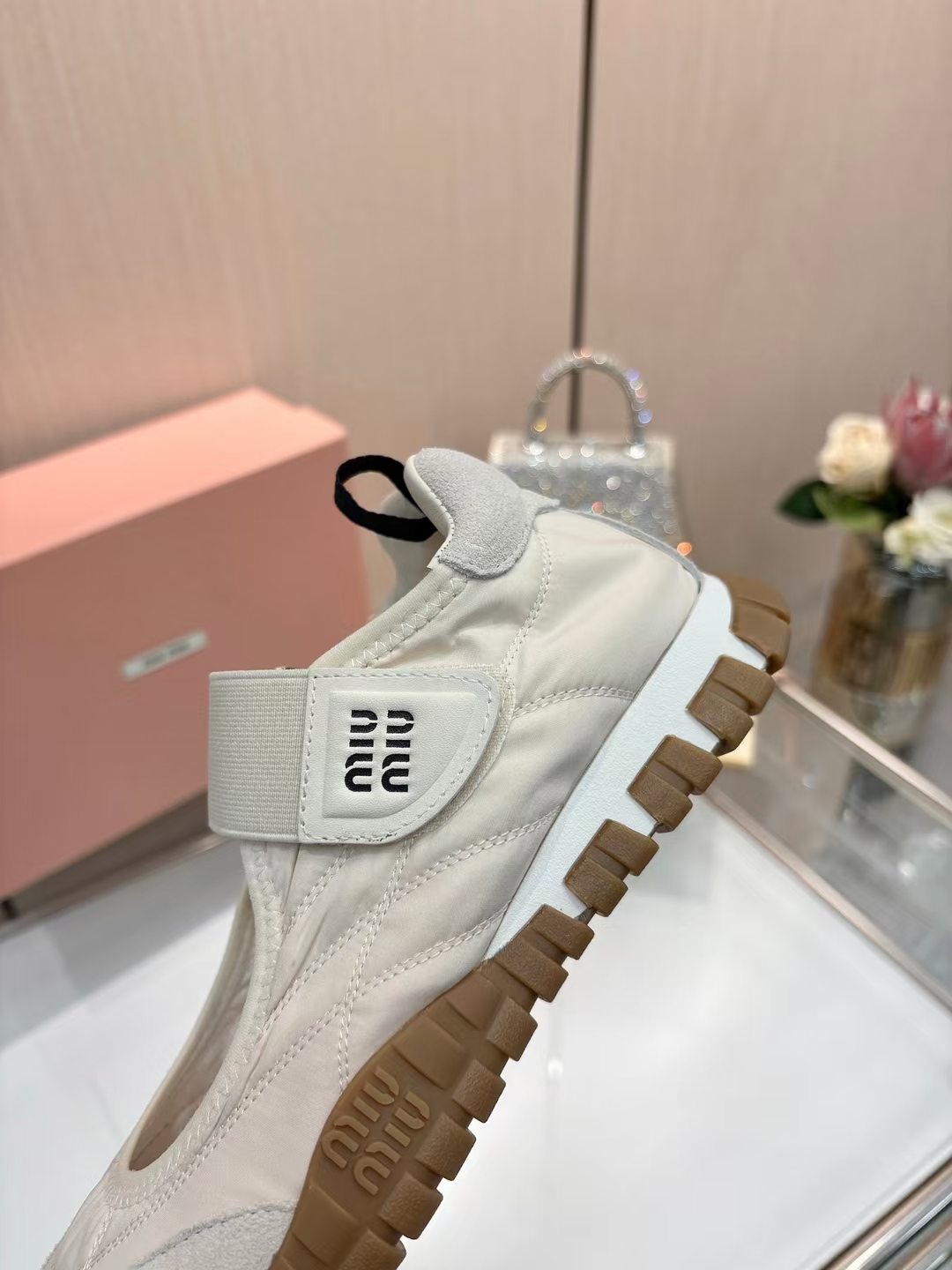 Miu Miu Women's Ballerina Flats Canvas and Suede With Velcro Strap 3 a1744046058188 0755