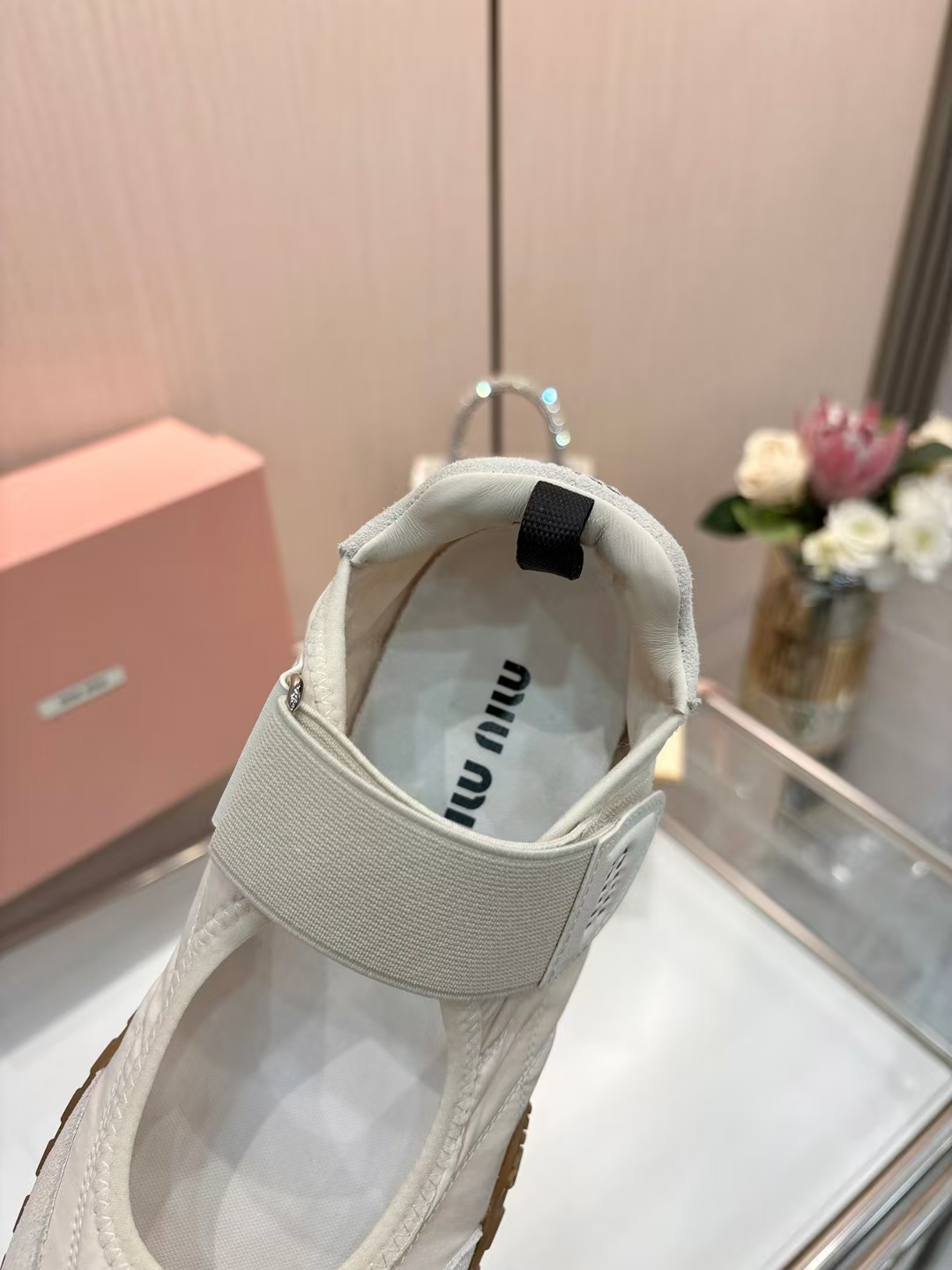 Miu Miu Women's Ballerina Flats Canvas and Suede With Velcro Strap 7 a1744046060918 3036