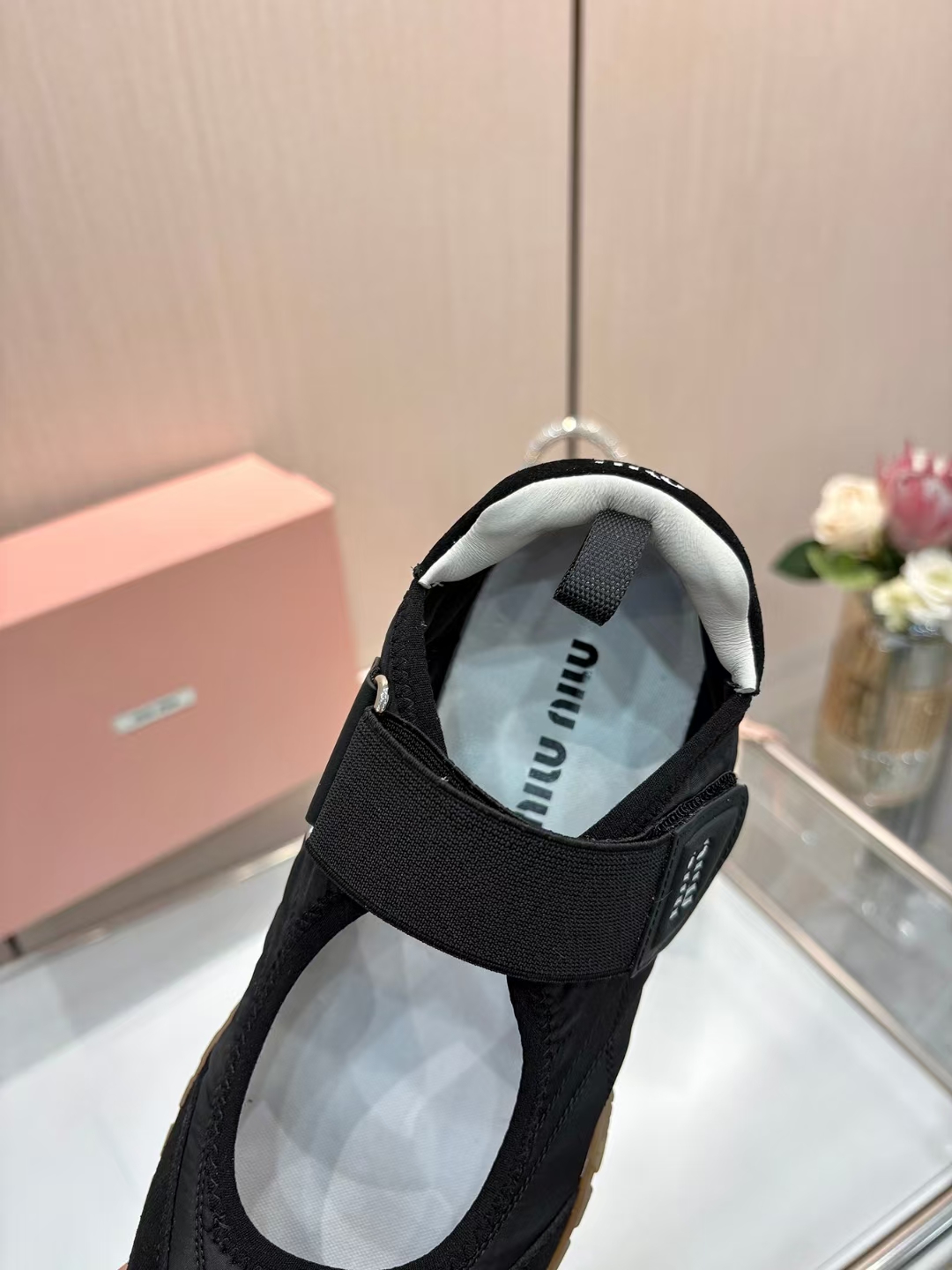 Miu Miu Women's Tech Fabric & Suede Ballet Shoes With Velcro Strap 7 a1744046581207 1124