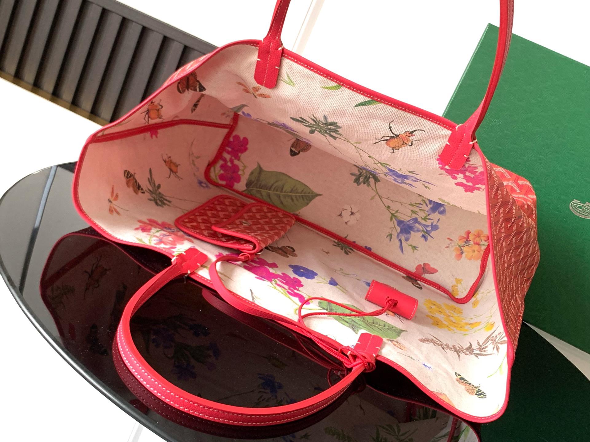 Goyard Saint Louis Rose Red Tote Bag, 2025 Limited Edition with Floral Canvas 10 i1745506550315 2686 0 8