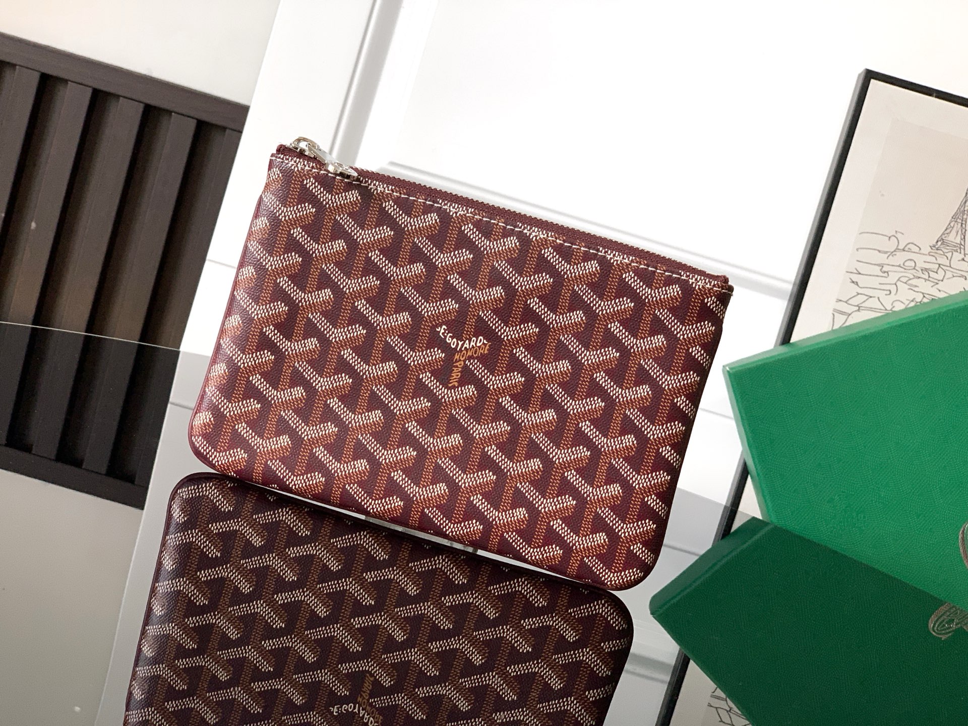 Goyard SENAT маленькая сумка-клатч на молнии с карманом для карт