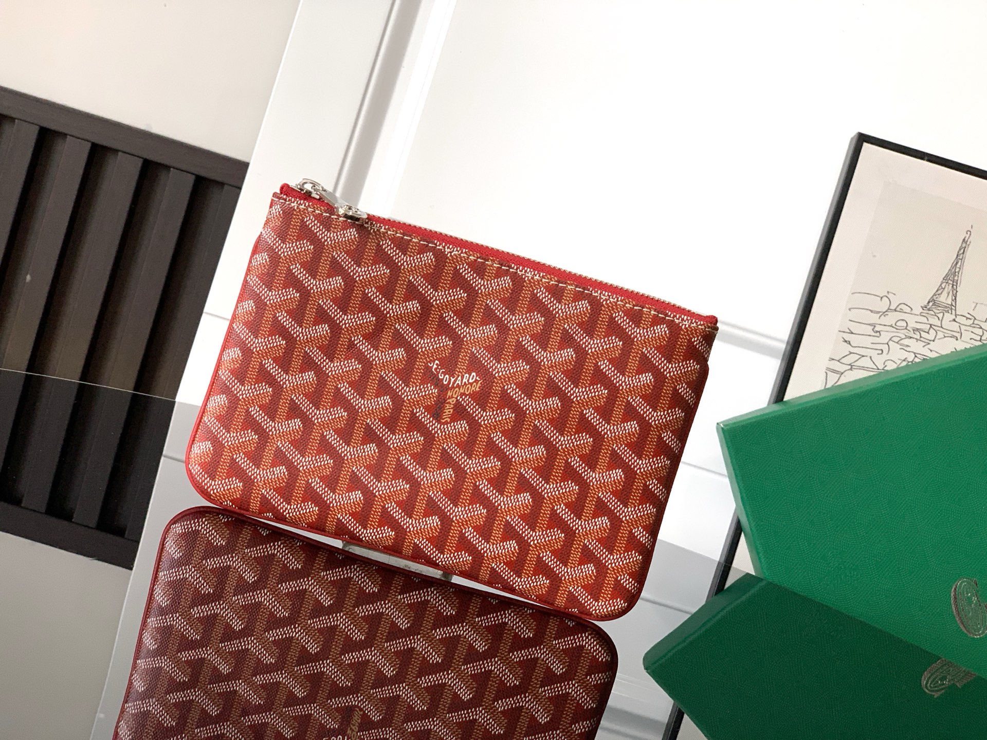 Goyard SENAT маленькая сумка-клатч на молнии с карманом для карт
