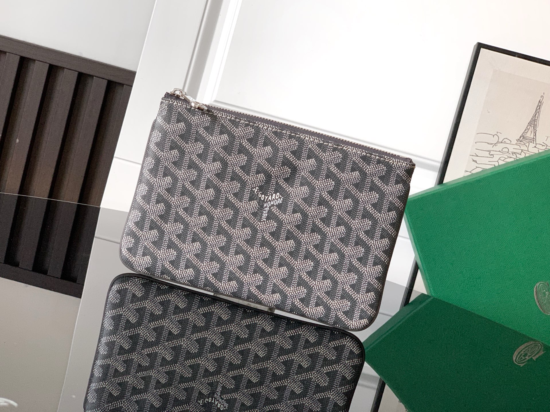 Goyard SENAT маленькая сумка-клатч на молнии с карманом для карт