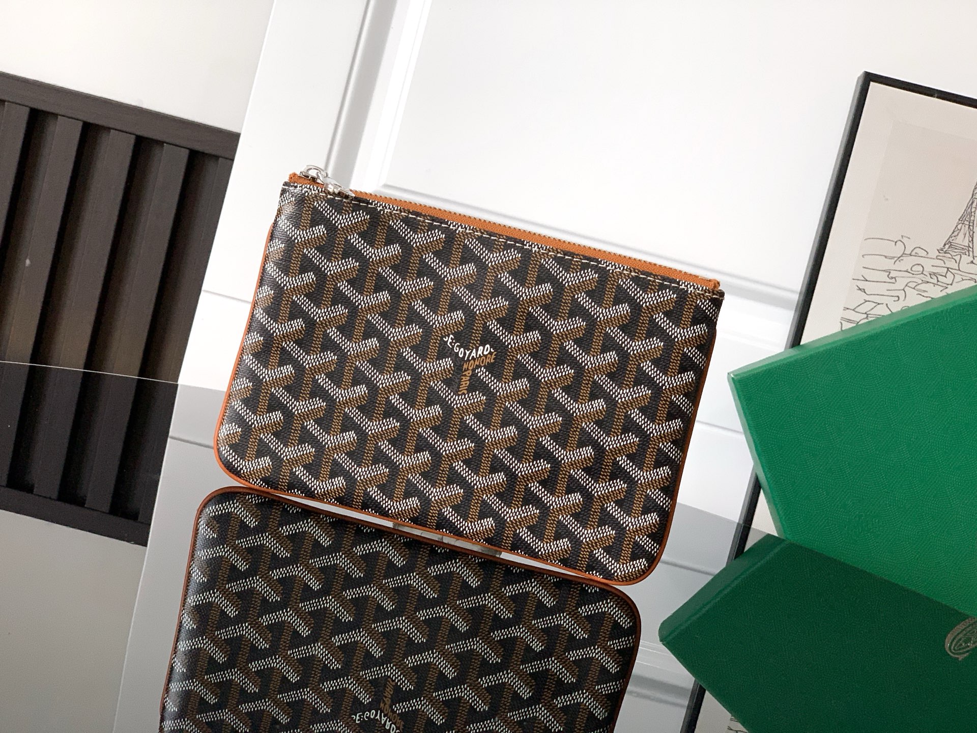 Goyard SENAT маленькая сумка-клатч на молнии с картхолдером
