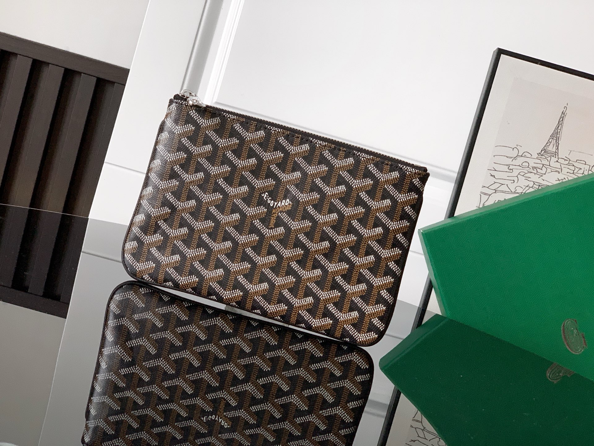 Goyard SENAT маленькая сумка-клатч на молнии с карманом для карт