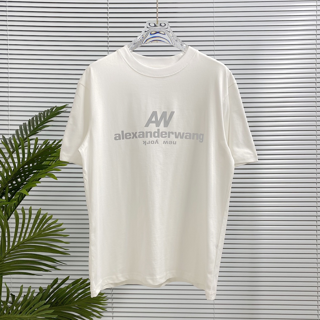 Alexander Wang Kleidung T-Shirt Online China
 Drucken Unisex Baumwolle Kurzarm