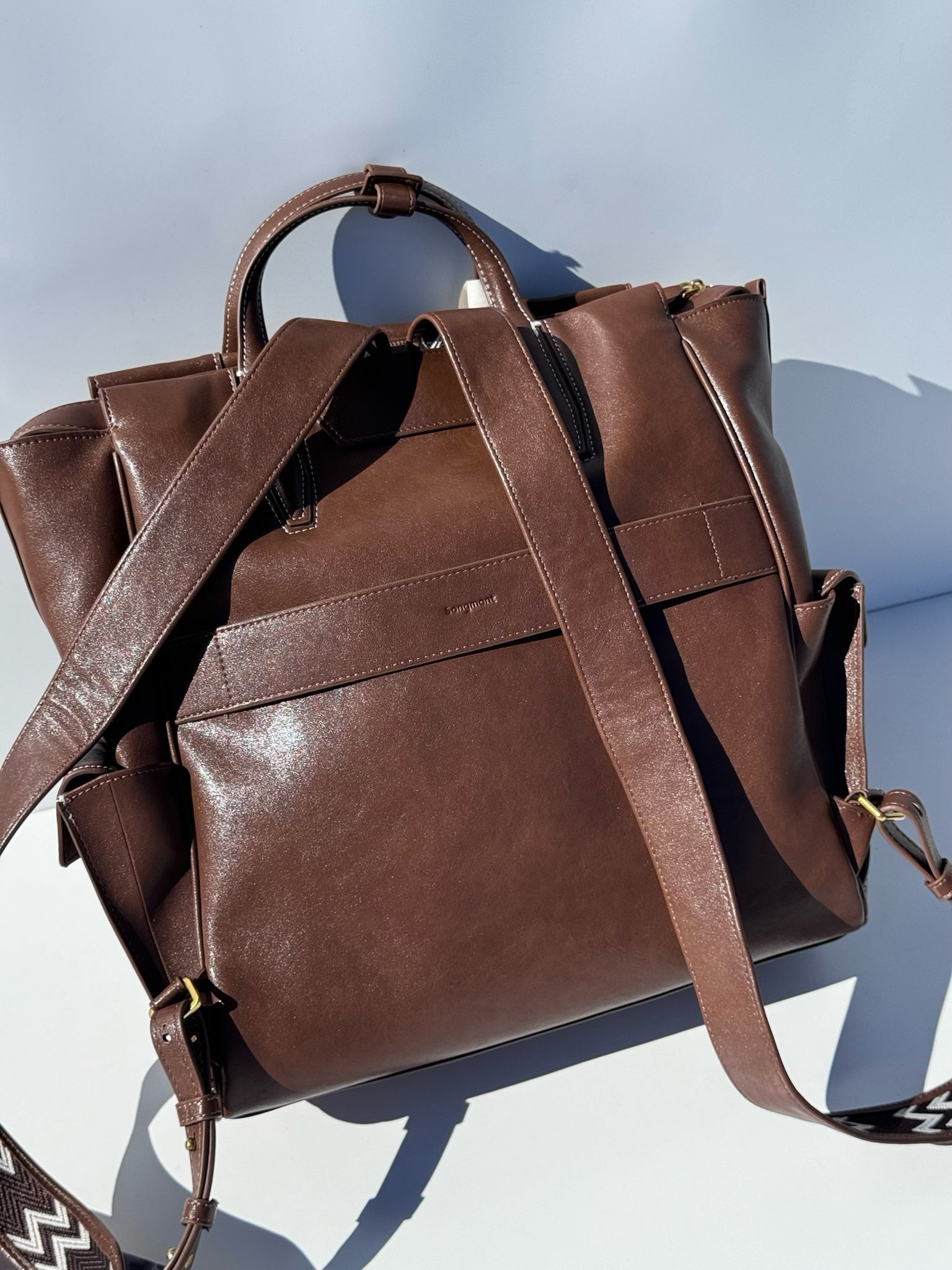 Vintage Casual Backpack in Sandalwood Brown - Comprehensive 6