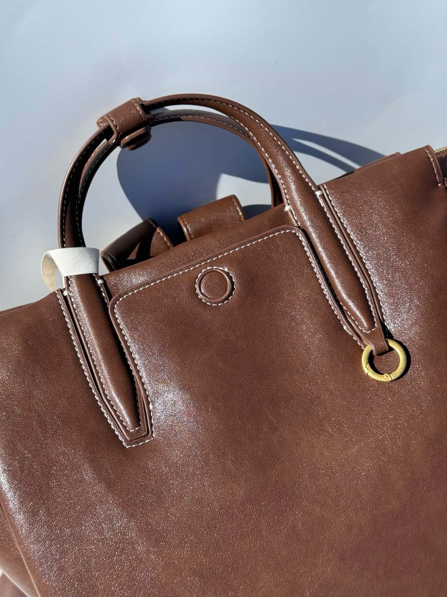 Vintage Casual Backpack in Sandalwood Brown - Comprehensive 4
