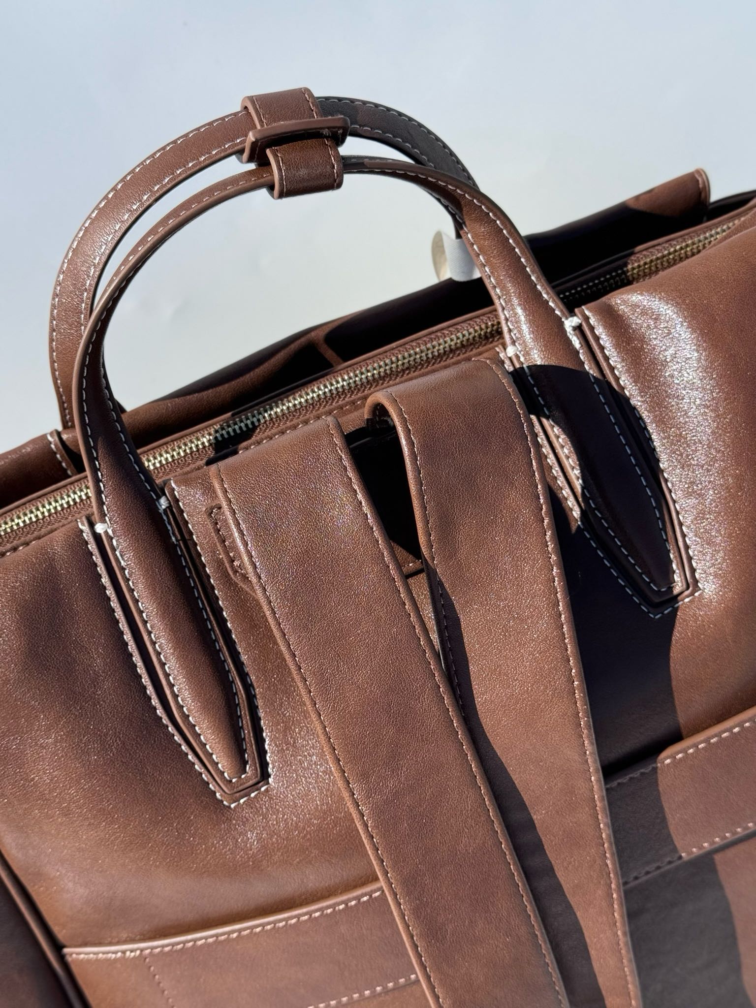 Vintage Casual Backpack in Sandalwood Brown - Comprehensive 7