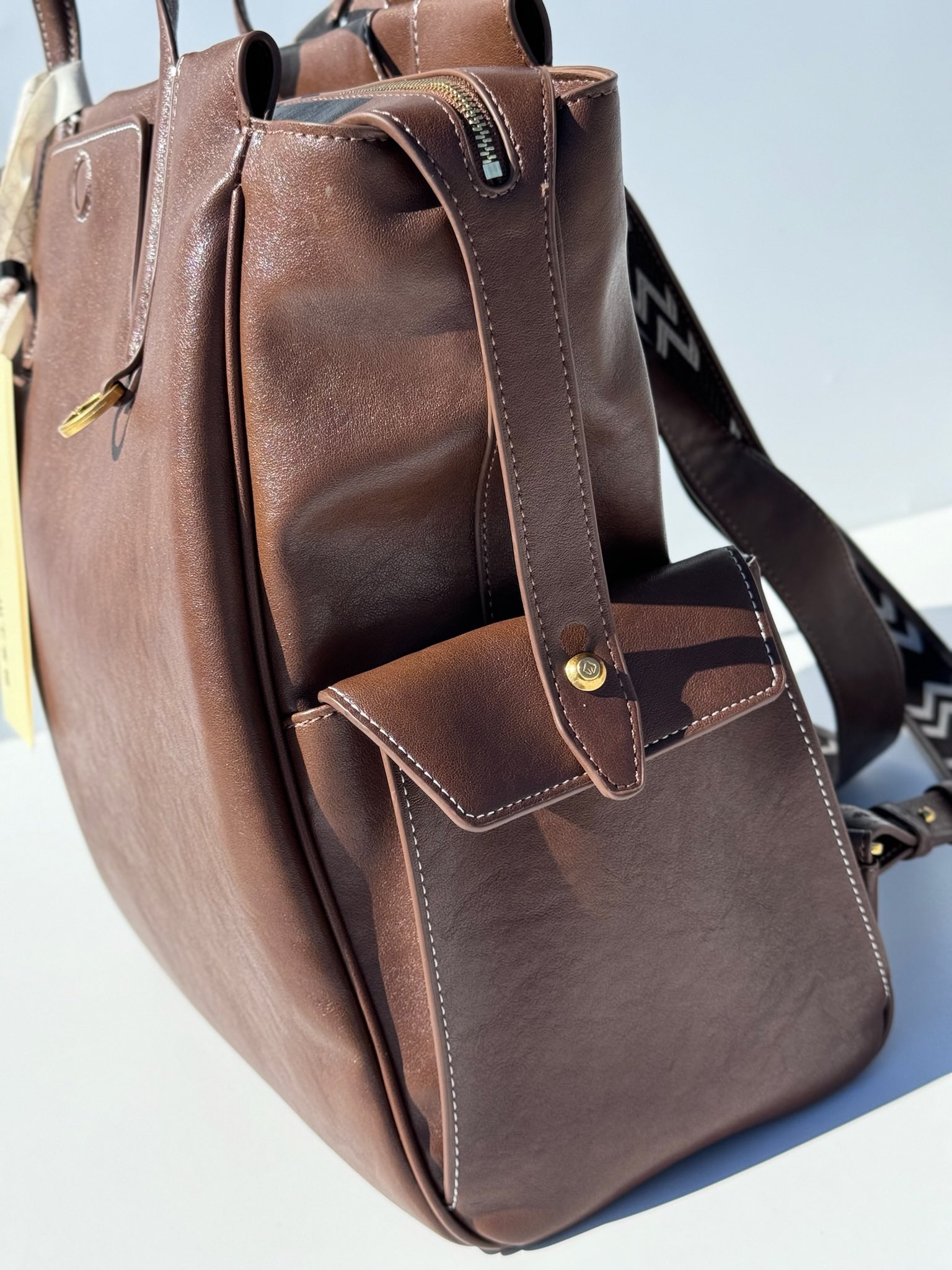 Vintage Casual Backpack in Sandalwood Brown - Comprehensive 9