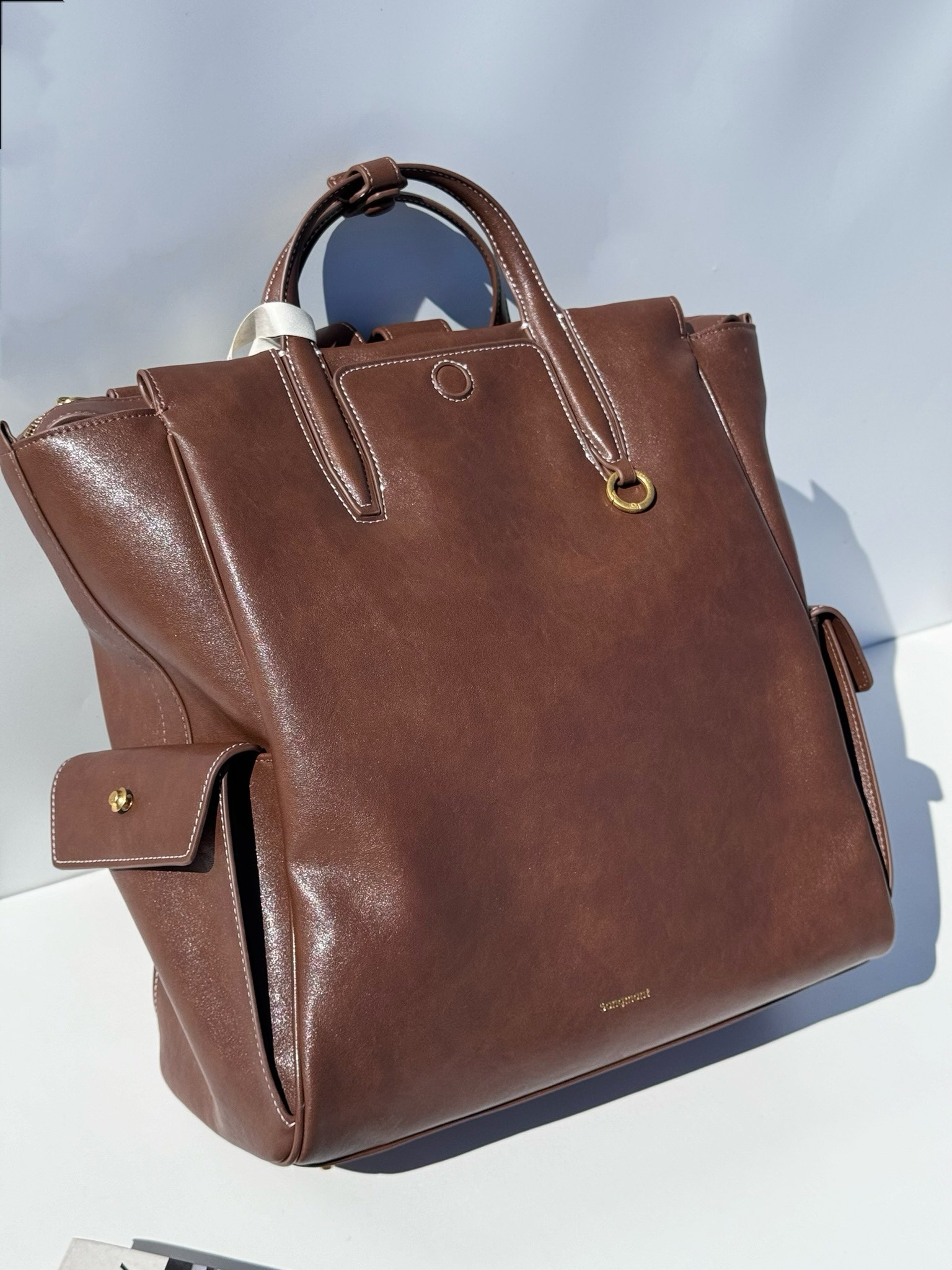 Vintage Casual Backpack in Sandalwood Brown - Comprehensive 2