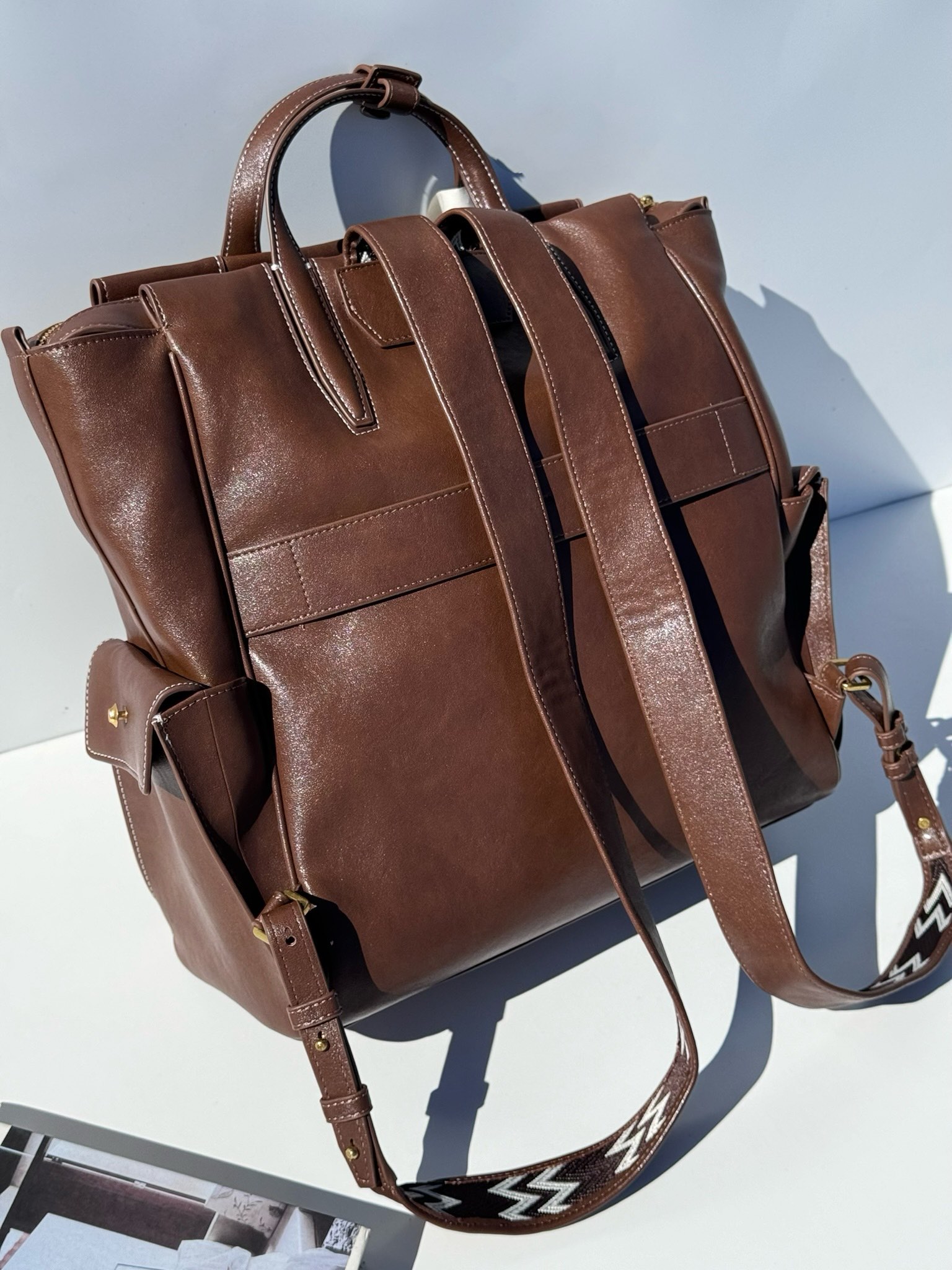 Vintage Casual Backpack in Sandalwood Brown - Comprehensive 5