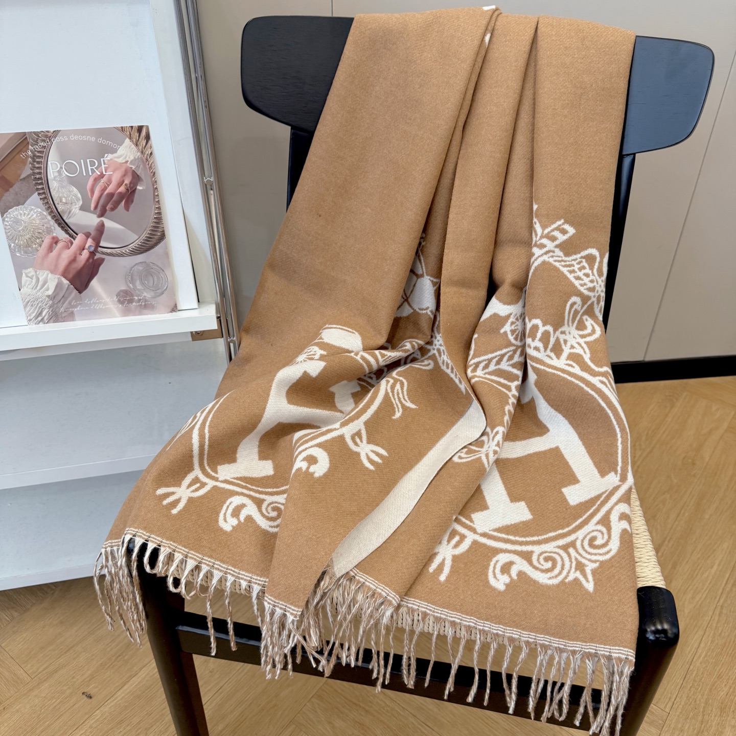 高級羊毛ニットスカーフ - クラシックデザインでどんなスタイルにもマッチ