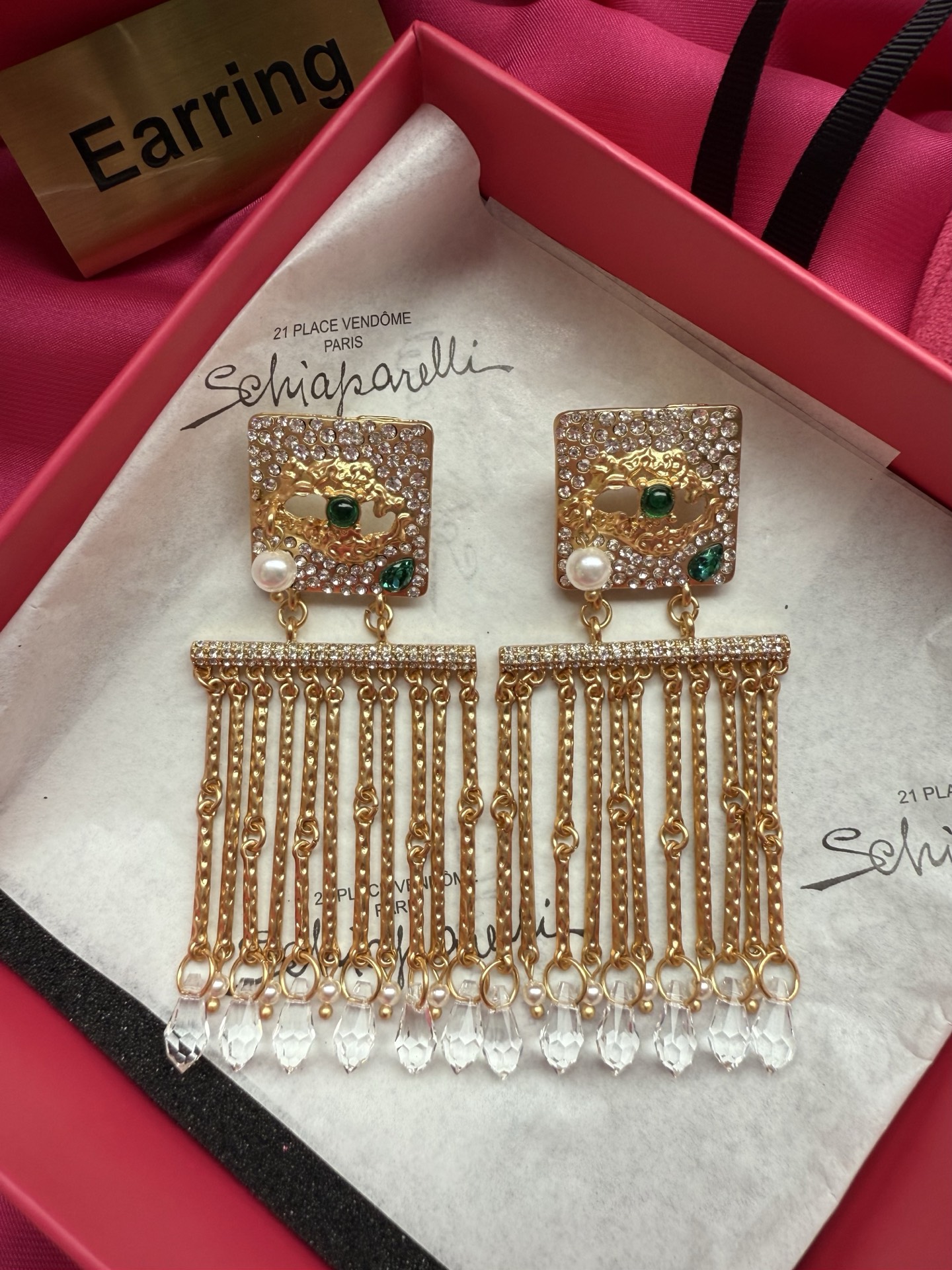 Серьги Schiaparelli с кристаллами и жемчугом