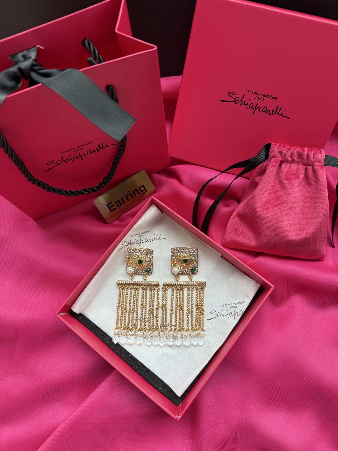 Серьги Schiaparelli с кристаллами и жемчугом