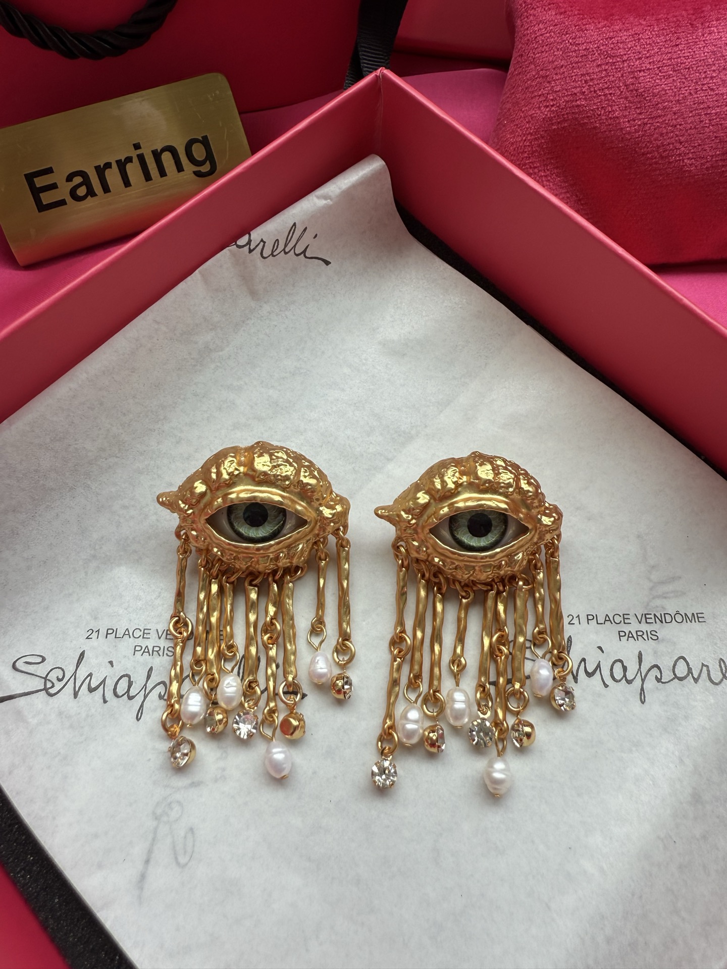 Серьги Schiaparelli с глазом и жемчугом