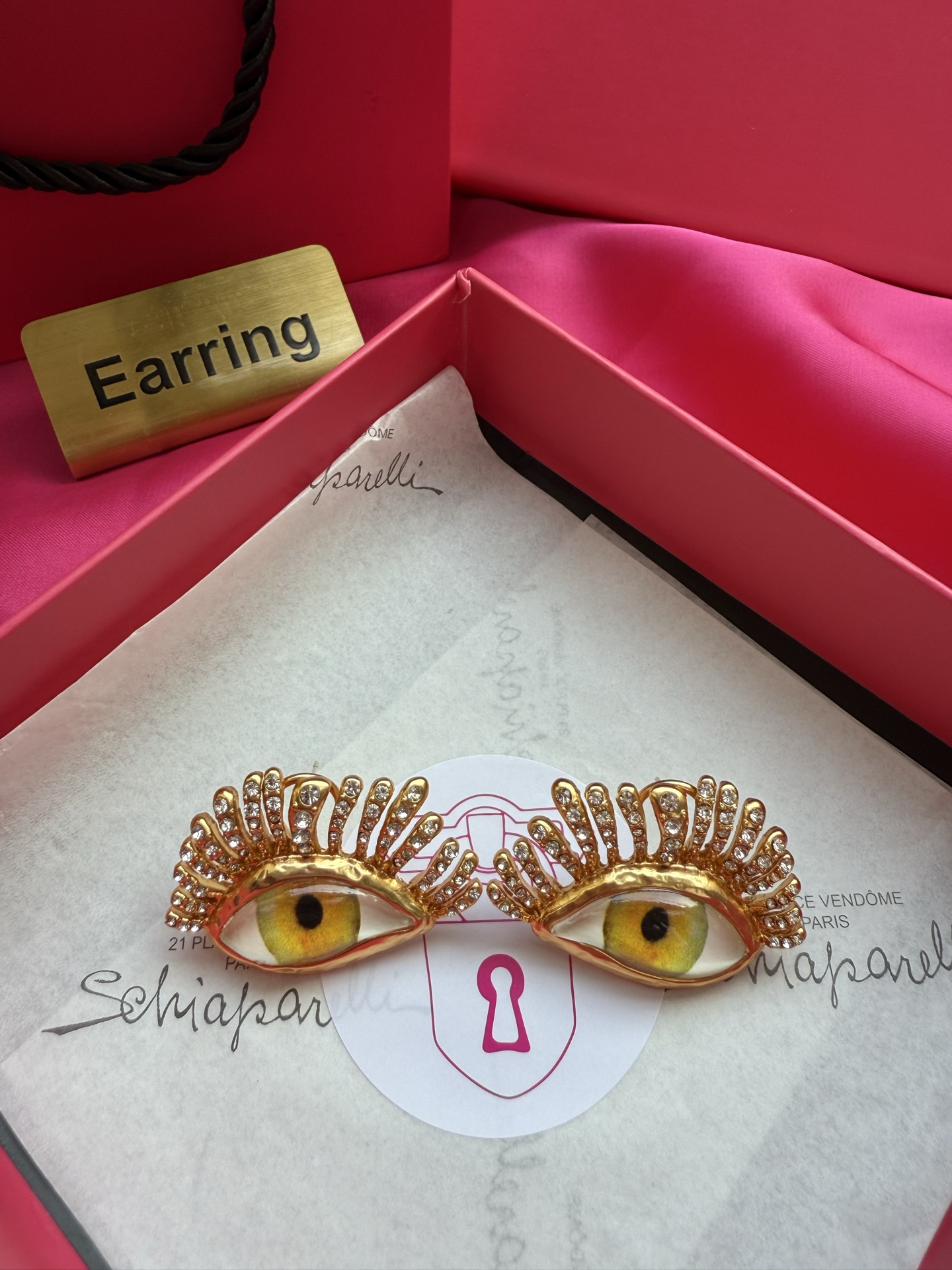 Серьги в форме глаз с кристаллами Schiaparelli