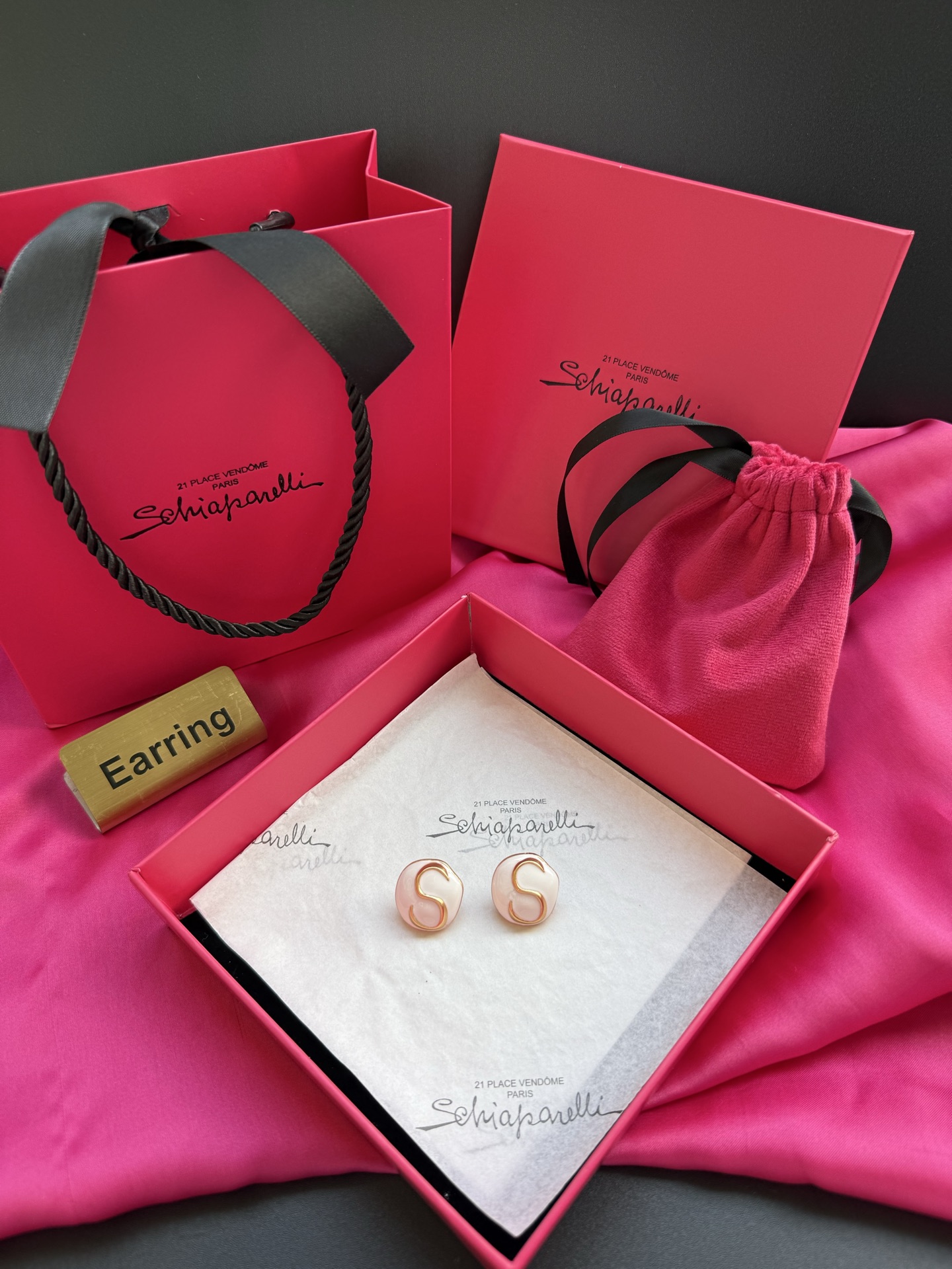 Серьги с логотипом S Schiaparelli