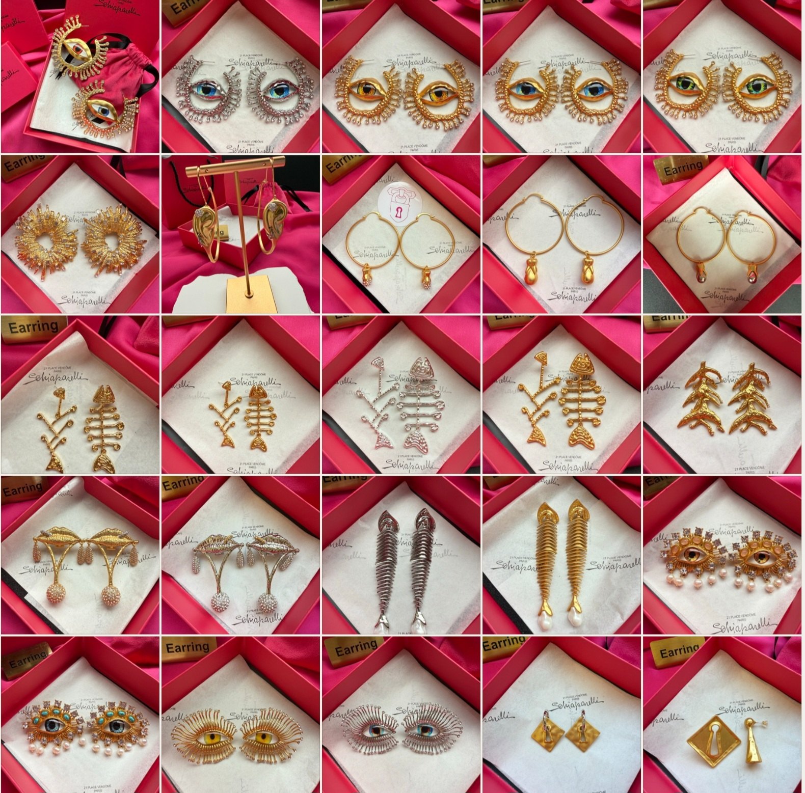 Серьги в виде глаз Schiaparelli