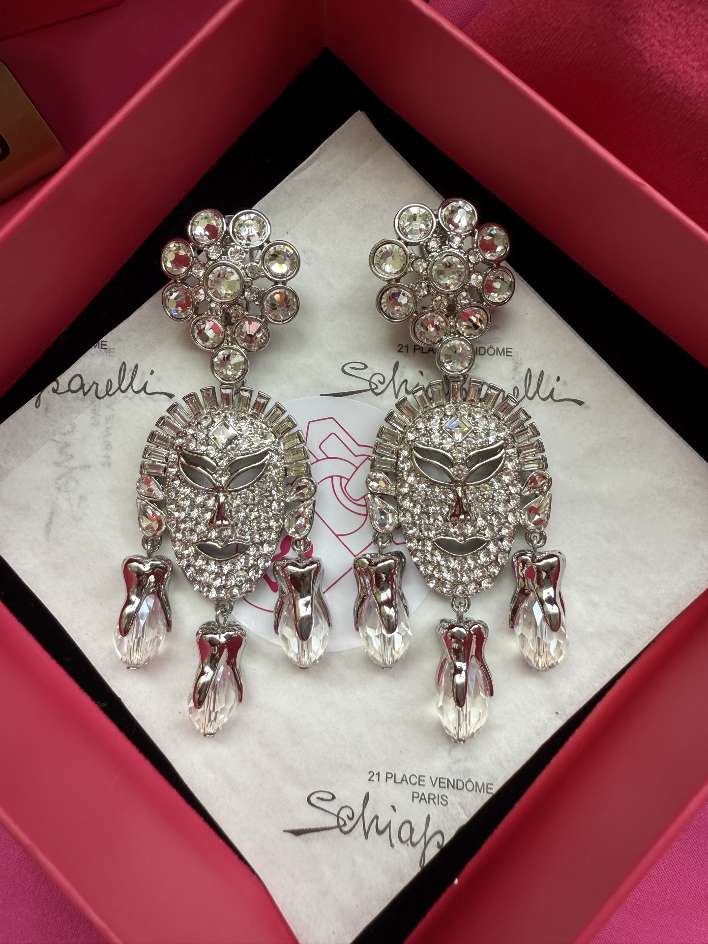 Серьги Schiaparelli с кристаллами и кристаллами в форме капель