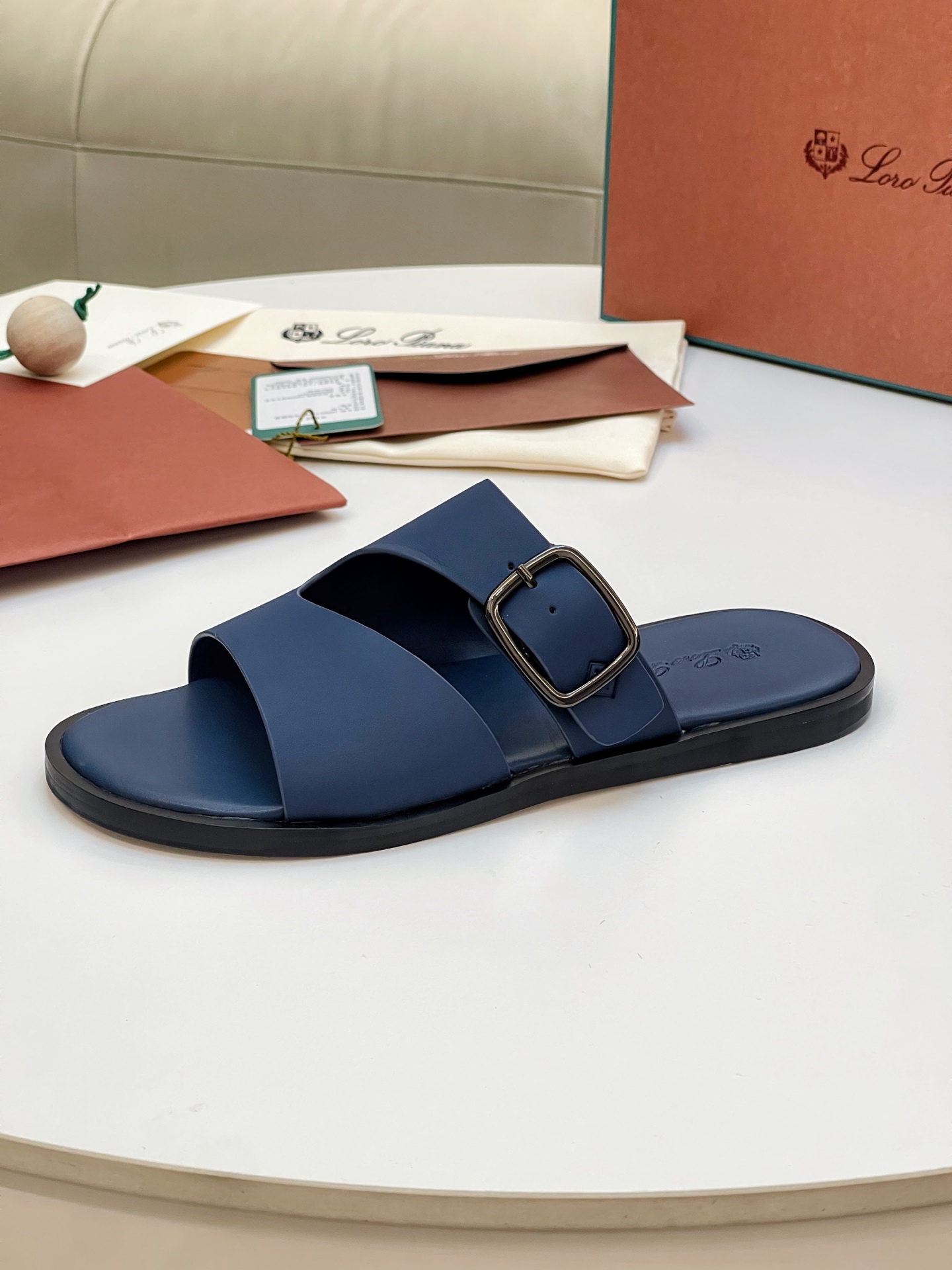 Loro Piana Men's Leather Buckle Slide Sandals - Stylish & Comfortable 7 i1746550480244 5492 0 5