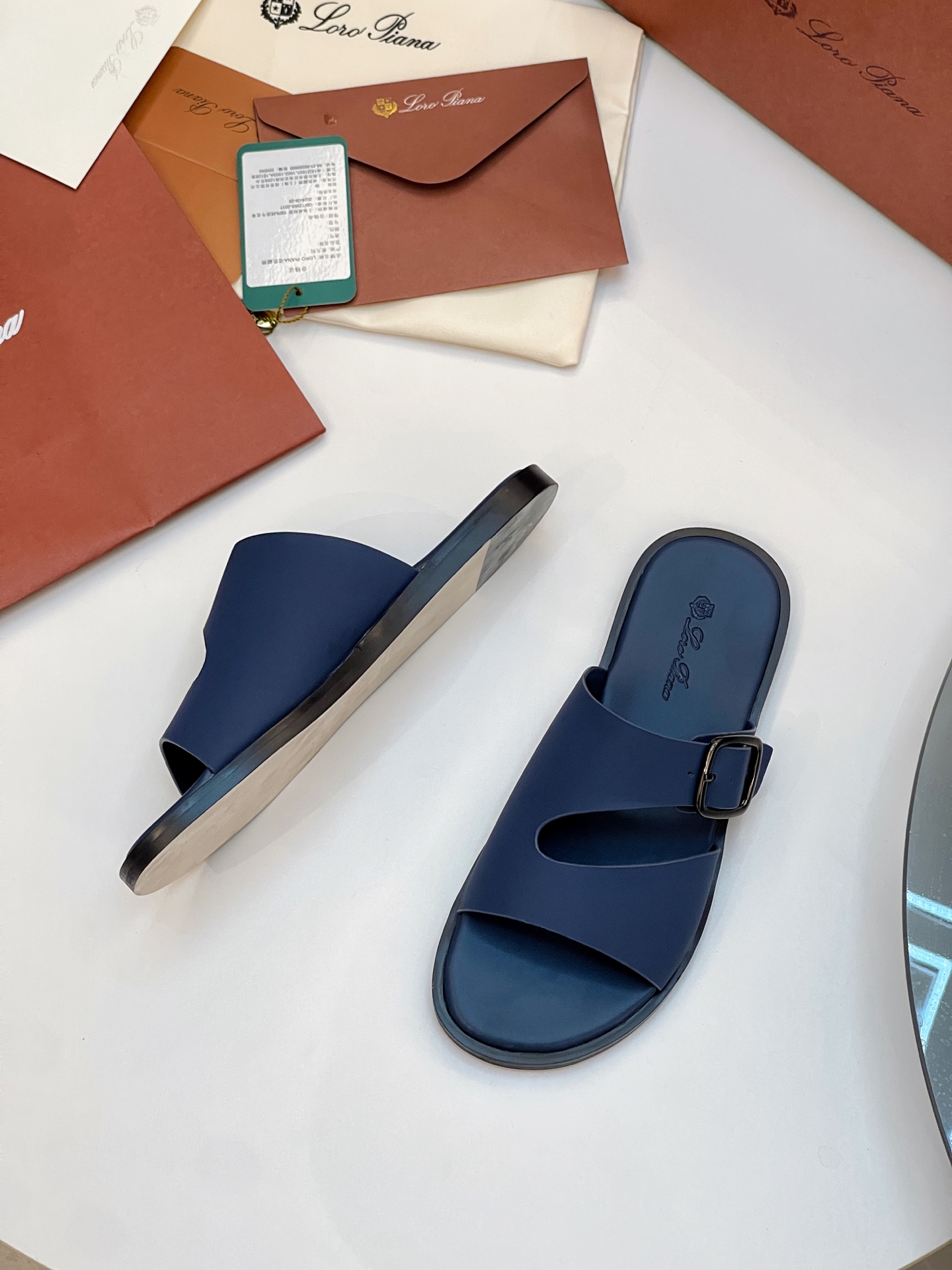 Loro Piana Men's Leather Buckle Slide Sandals - Stylish & Comfortable 8 i1746550480267 6809 0 6