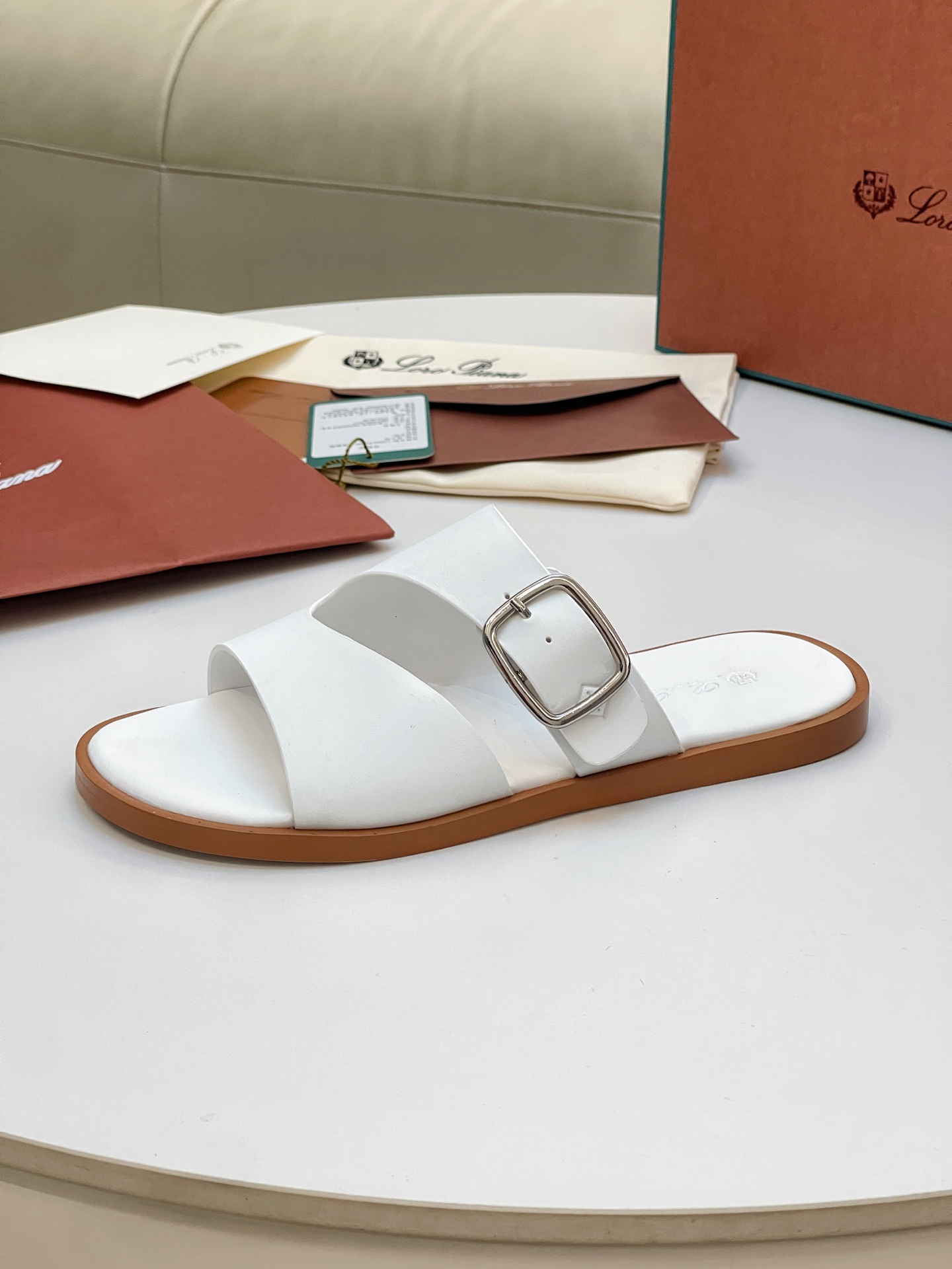Loro Piana Men's Summer Leather Sandals - Stylish & Comfortable 6 i1746550494829 2647 0 4