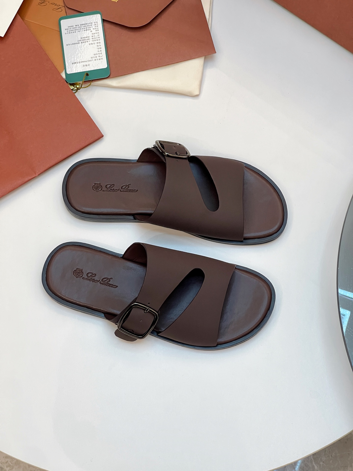 Loro Piana Men's Leather Buckle Slides - Italian Craftsmanship, Sizes 39-44 6 i1746550523408 3840 0 4