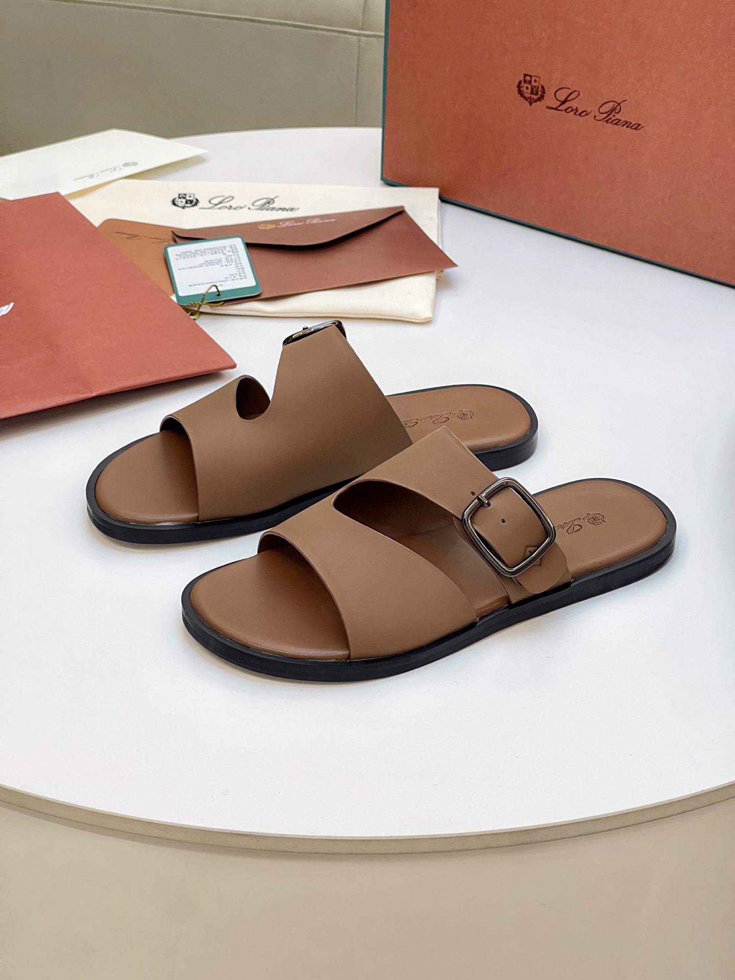 Loro Piana Men's Leather Sandals - Italian Craftsmanship & Comfort 4 i1746550582859 3381 0 2