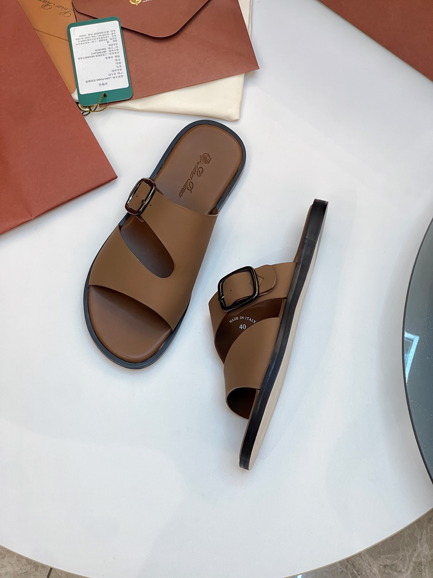 Loro Piana Men's Leather Sandals - Italian Craftsmanship & Comfort 8 i1746550587344 4093 0 6