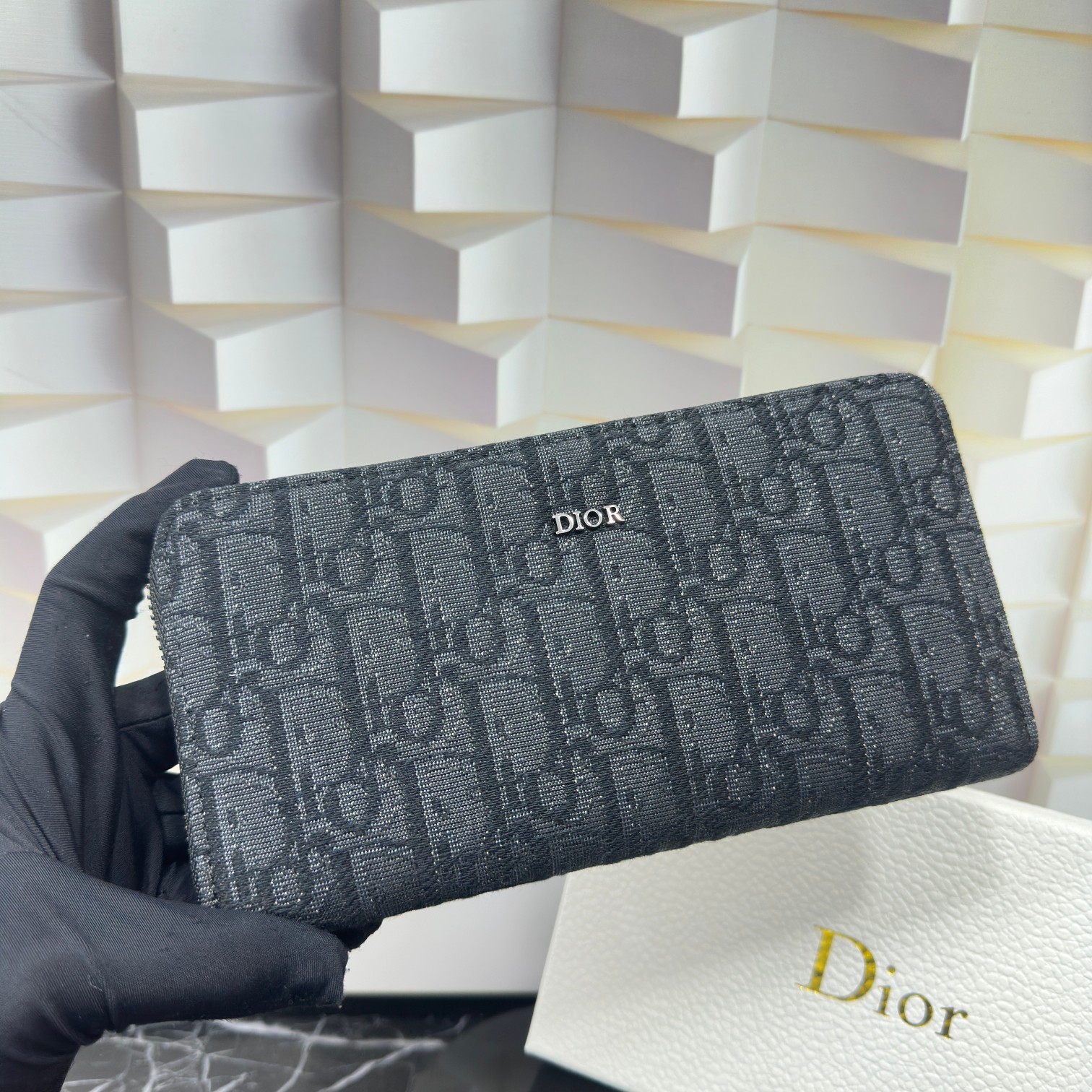 Dior Wallet Black Cowhide Fashion